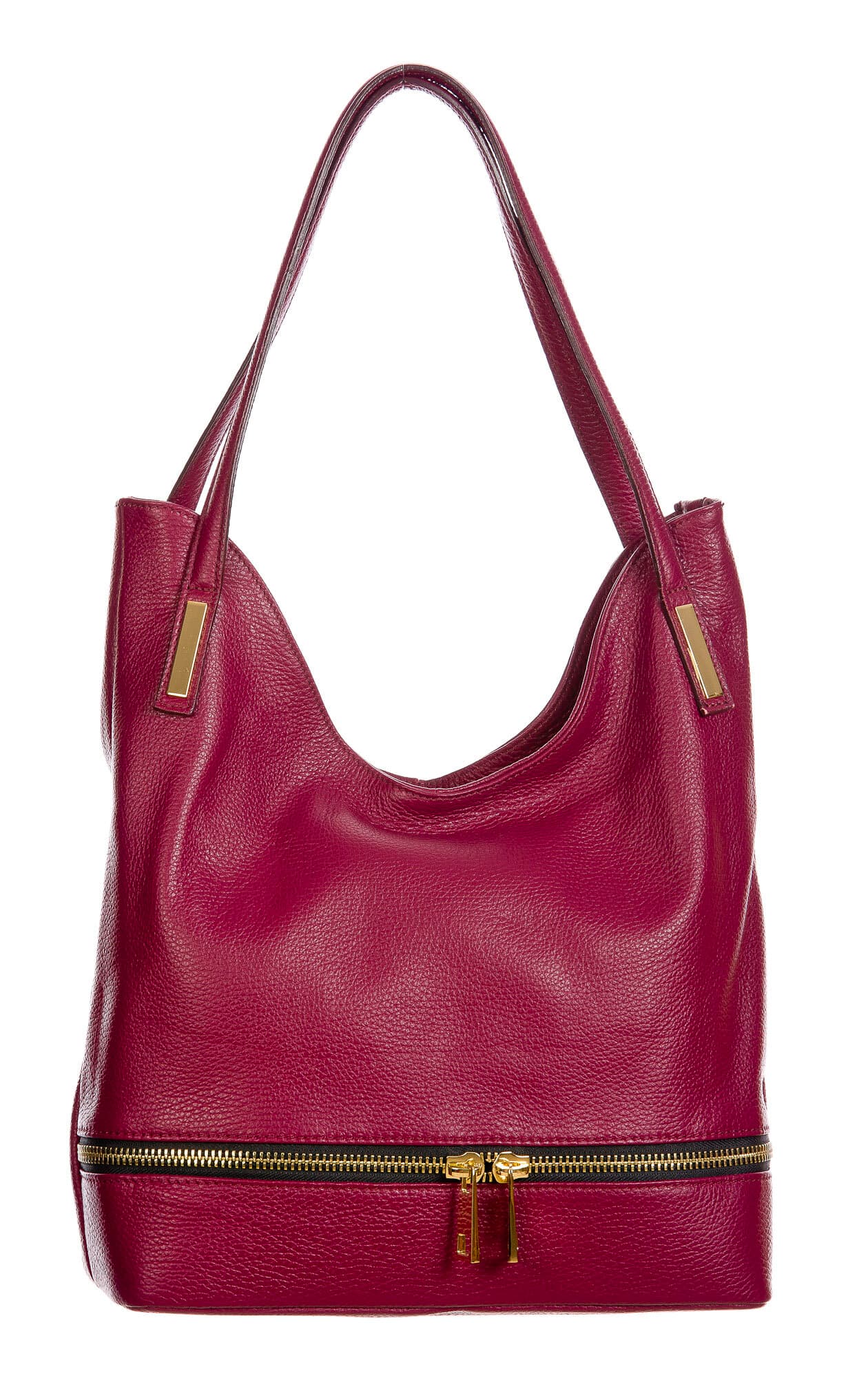 LUISA : borsa donna a spalla, pelle morbida, colore : PRUGNA, Made in Italy