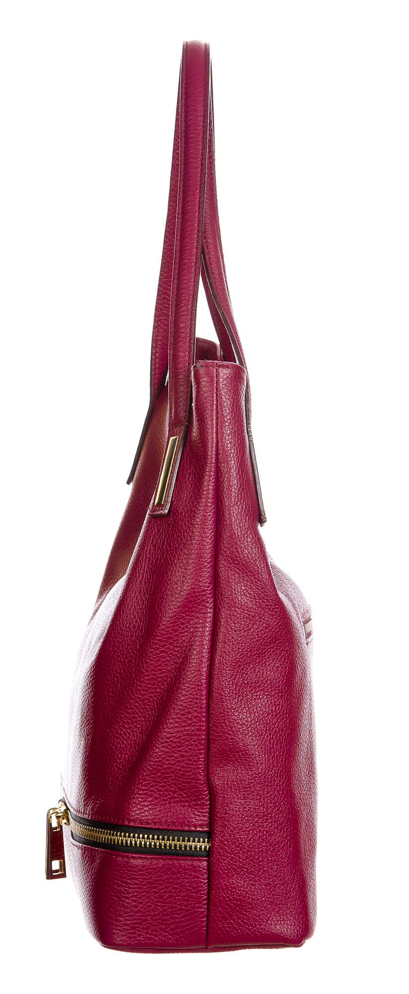 LUISA : borsa donna a spalla, pelle morbida, colore : PRUGNA, Made in Italy