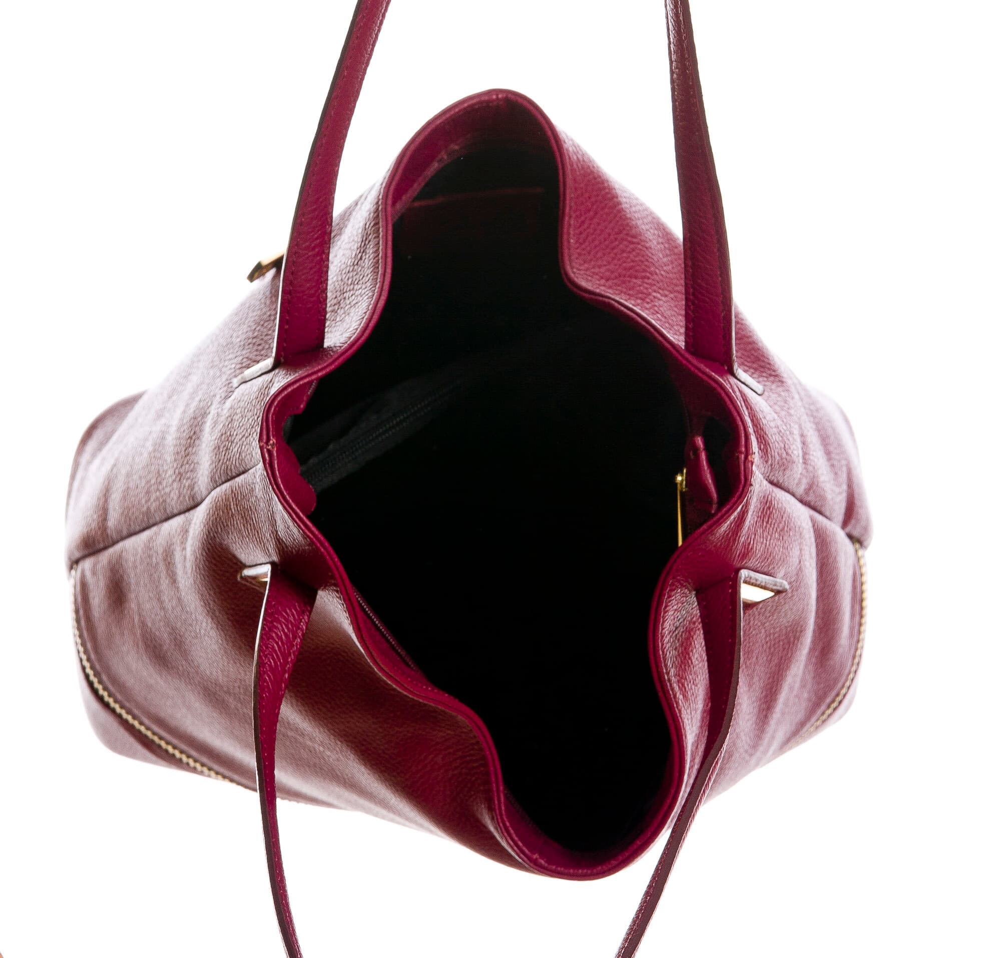 LUISA : borsa donna a spalla, pelle morbida, colore : PRUGNA, Made in Italy