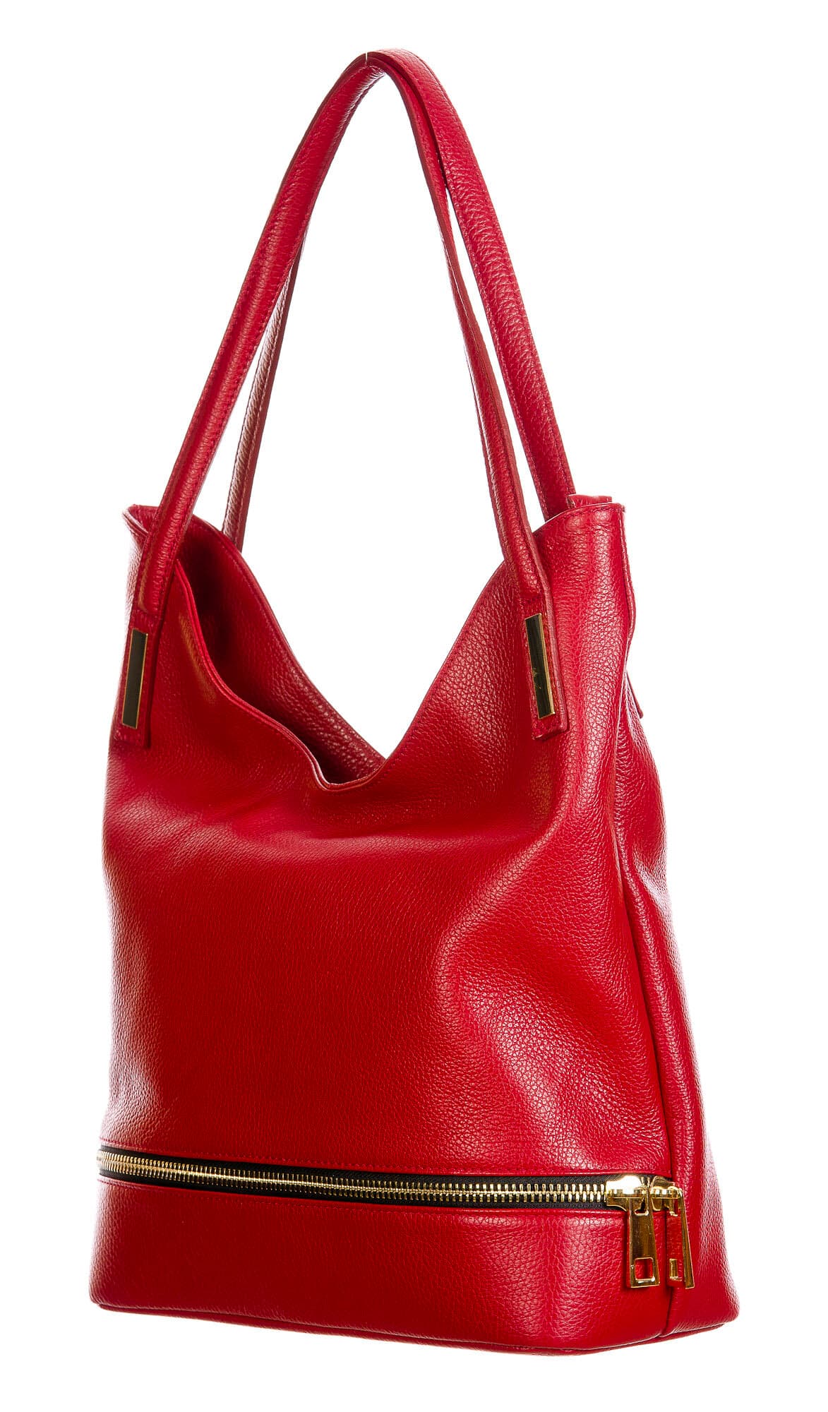 LUISA : borsa donna a spalla, pelle morbida, colore : ROSSO, Made in Italy