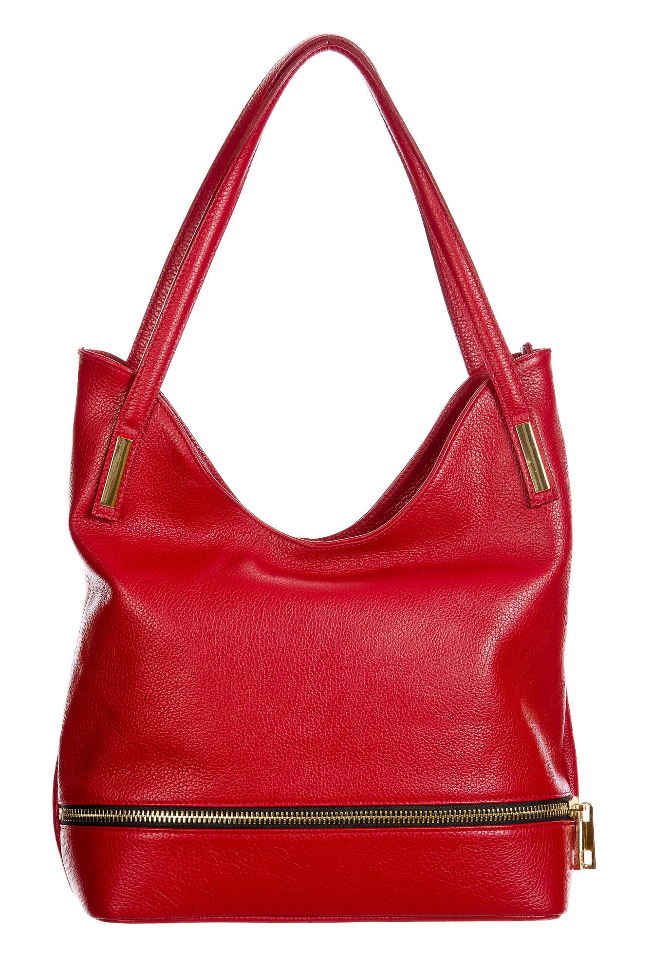 LUISA : borsa donna a spalla, pelle morbida, colore : ROSSO, Made in Italy