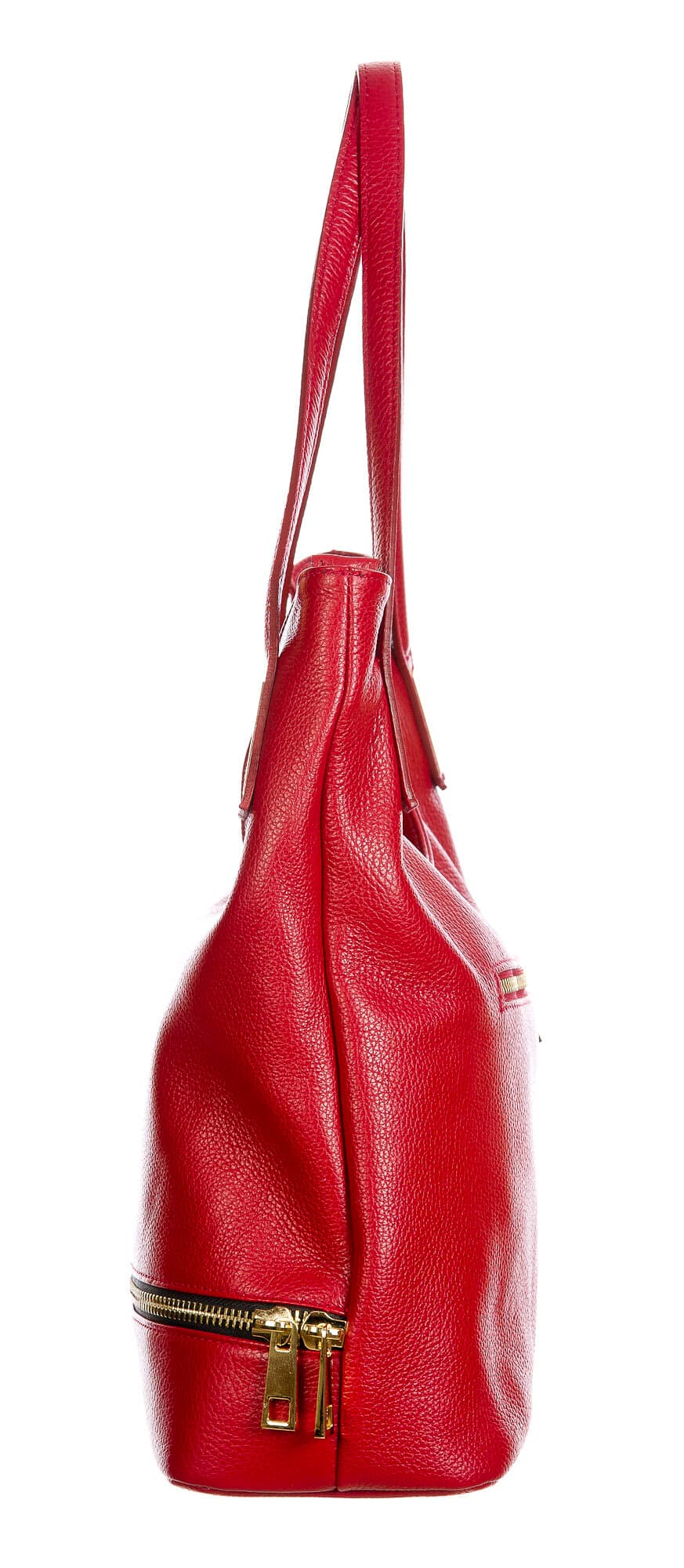 LUISA : borsa donna a spalla, pelle morbida, colore : ROSSO, Made in Italy