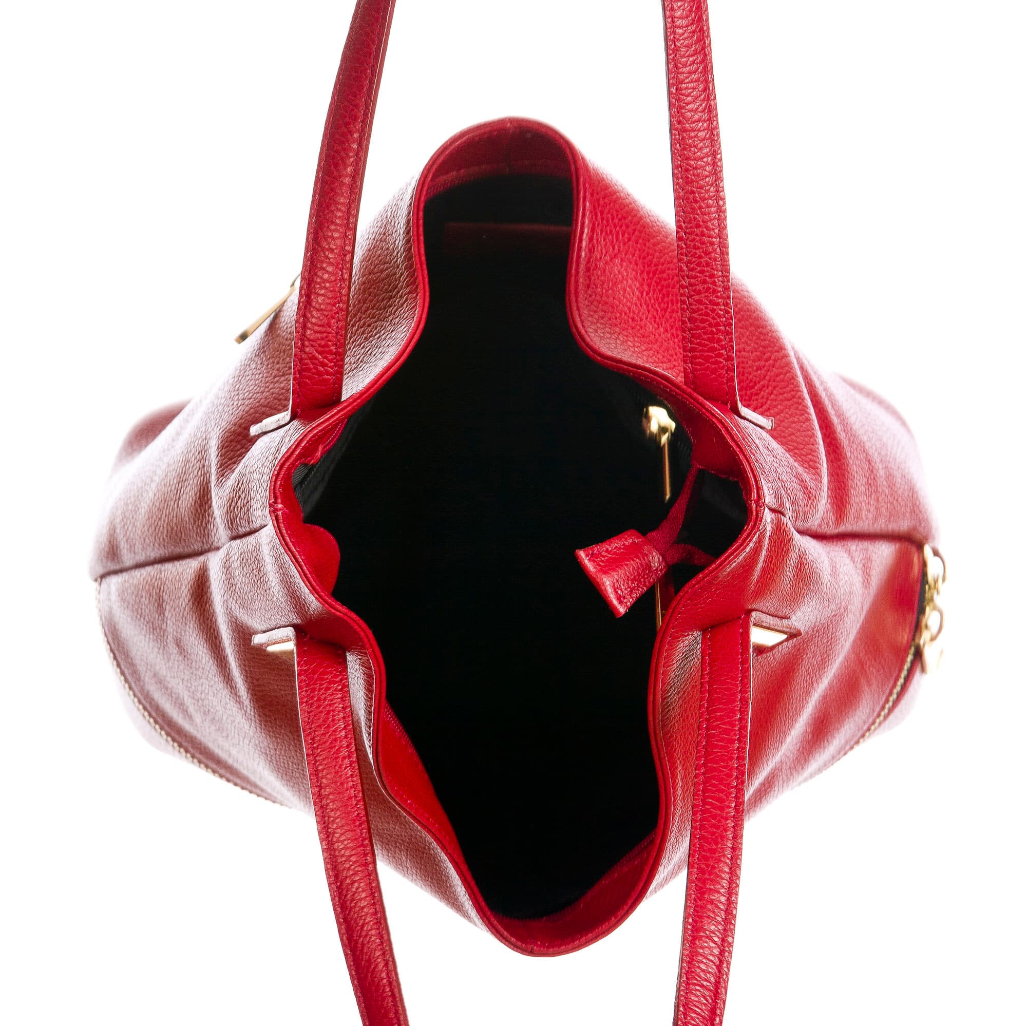 LUISA : borsa donna a spalla, pelle morbida, colore : ROSSO, Made in Italy