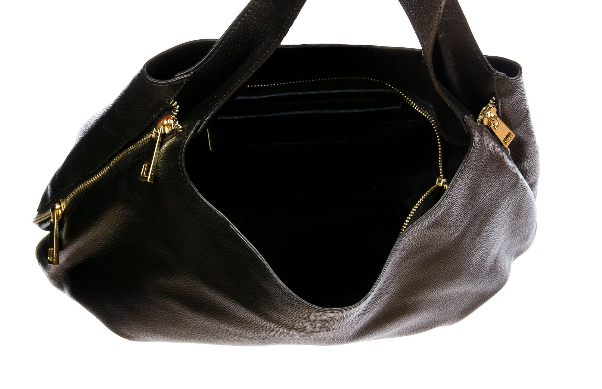 DAISY : borsa donna a spalla, pelle morbida, colore: NERO, Made in Italy. (Borsa)