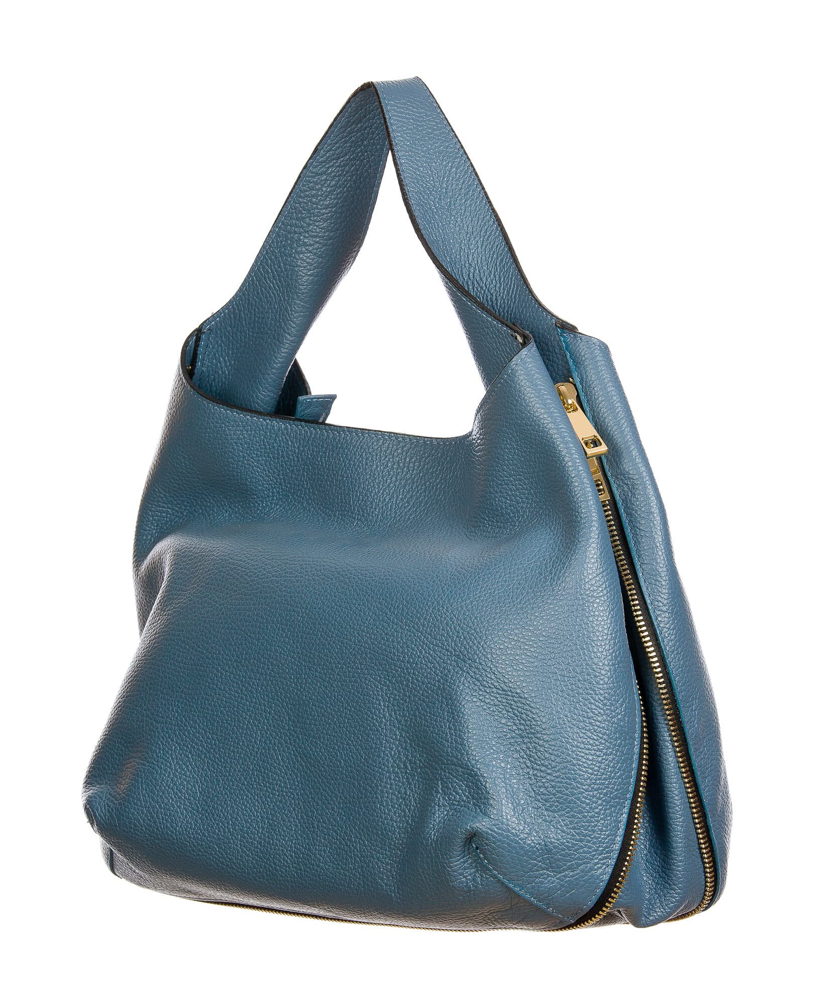 DAISY : borsa donna a spalla, pelle morbida, colore: AZZURRO, Made in Italy. (Borsa)