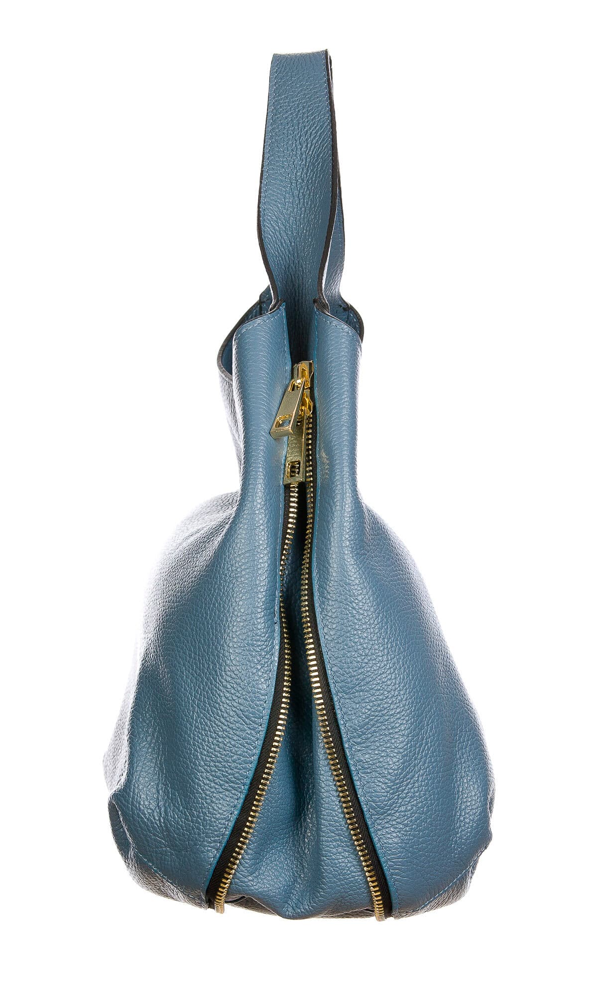DAISY : borsa donna a spalla, pelle morbida, colore: AZZURRO, Made in Italy. (Borsa)