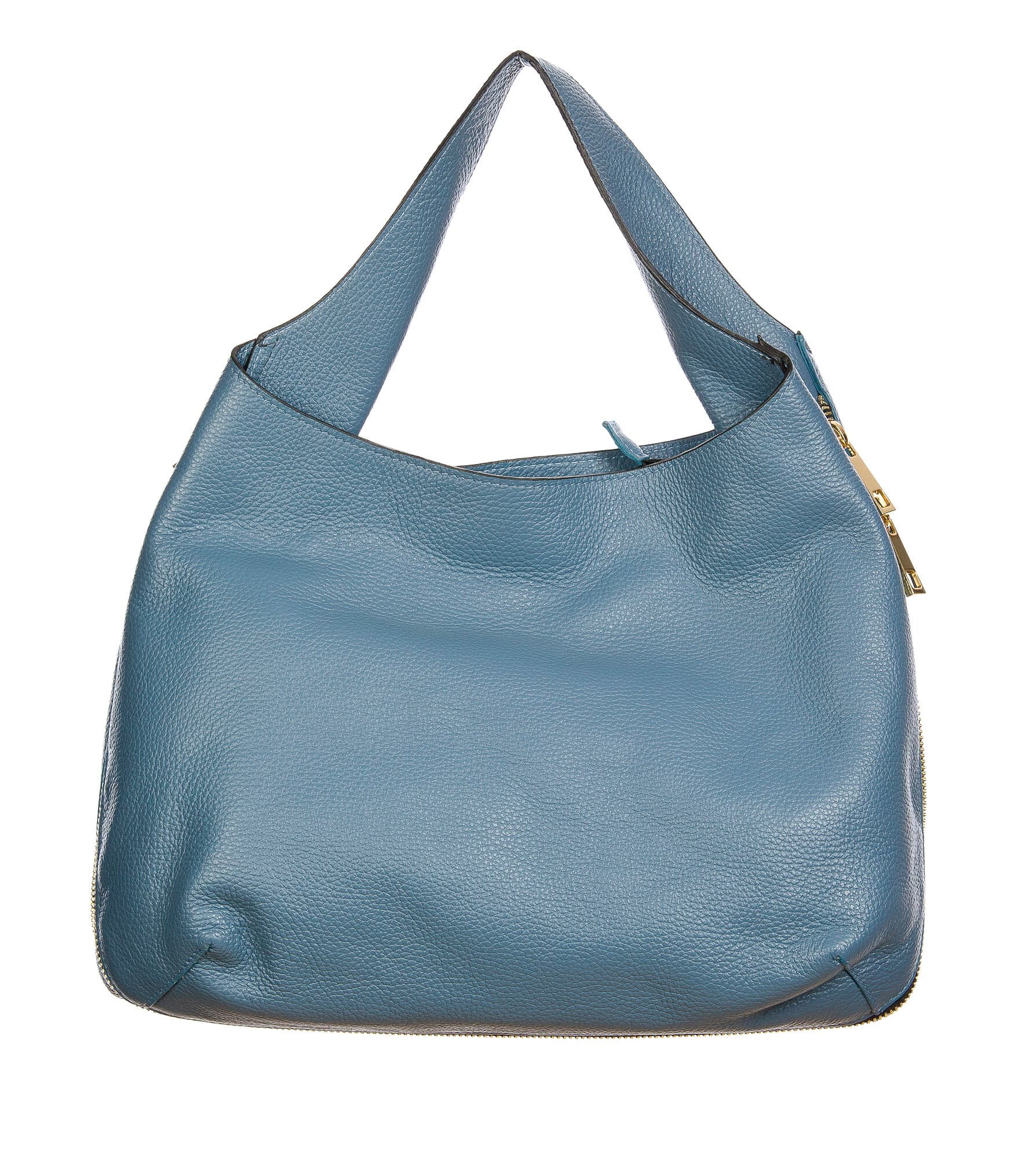 DAISY : borsa donna a spalla, pelle morbida, colore: AZZURRO, Made in Italy. (Borsa)