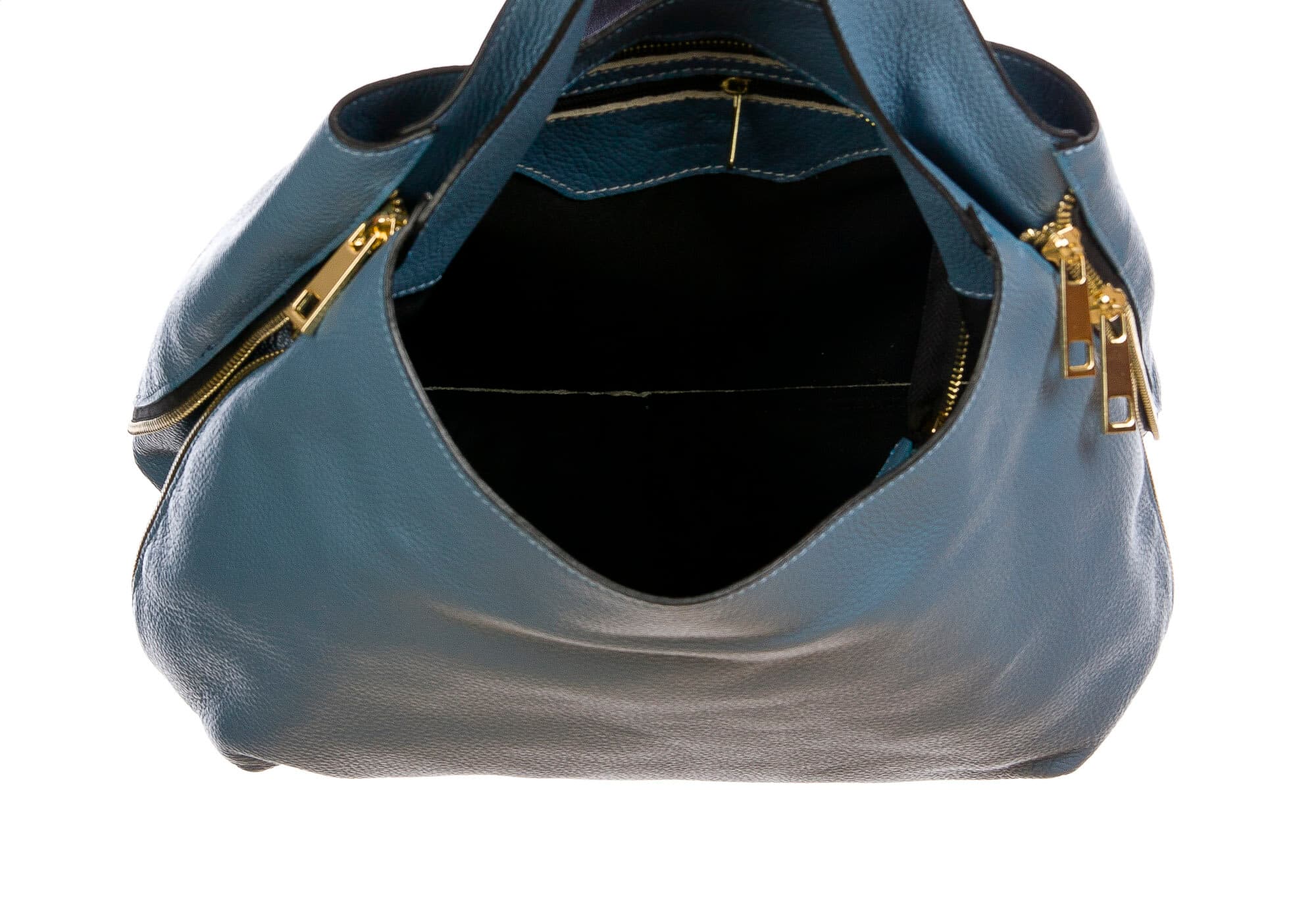 DAISY : borsa donna a spalla, pelle morbida, colore: AZZURRO, Made in Italy. (Borsa)