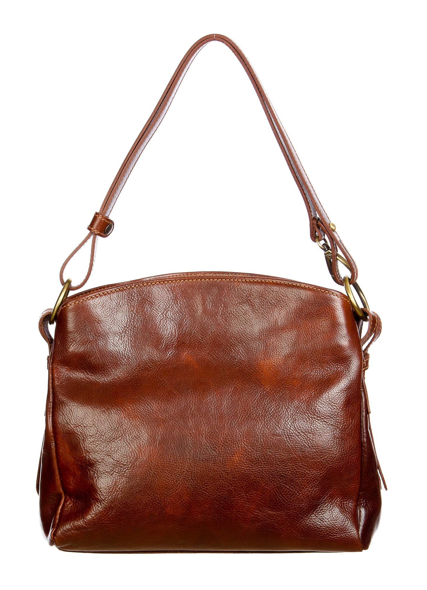 ORNELLA : borsa donna a spalla in cuoio, colore : TESTAMORO, Made in Italy
