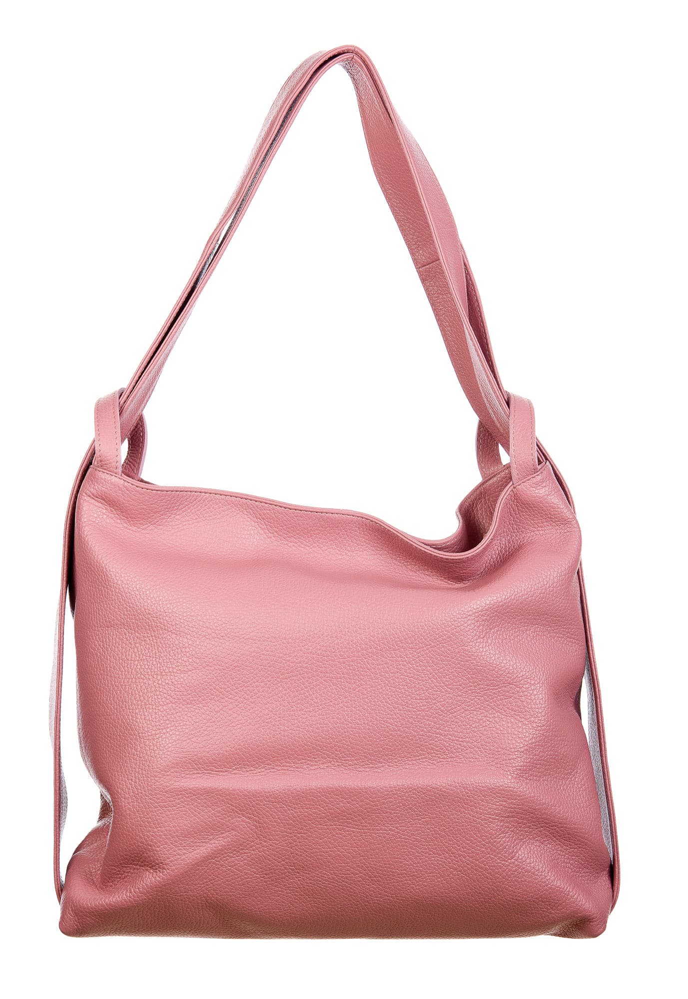 OLIVIA : borsa / zaino, pelle morbida, colore : ROSA, Made in Italy