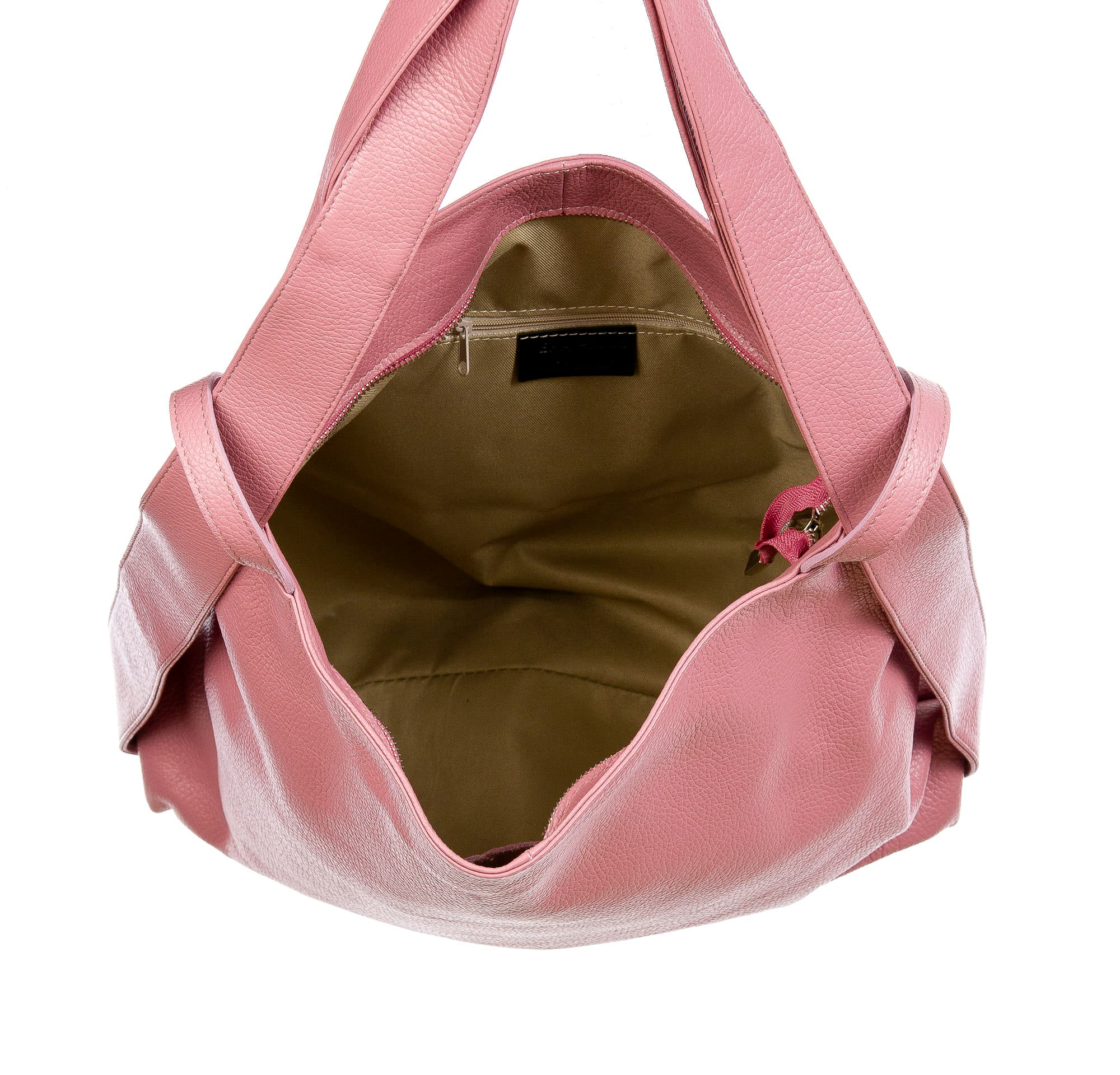 OLIVIA : borsa / zaino, pelle morbida, colore : ROSA, Made in Italy