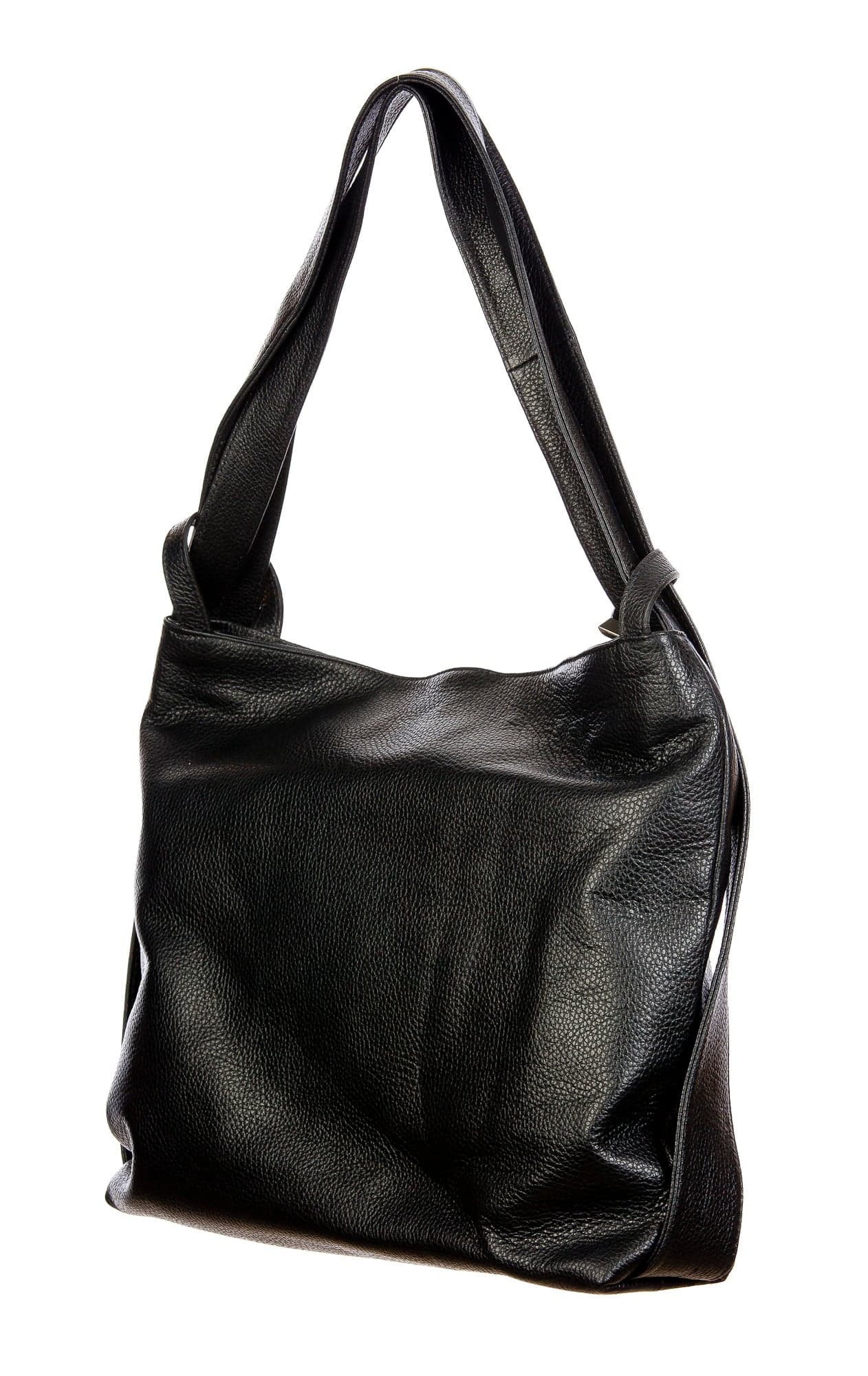 OLIVIA : borsa / zaino, pelle morbida, colore : TESTAMORO, Made in Italy