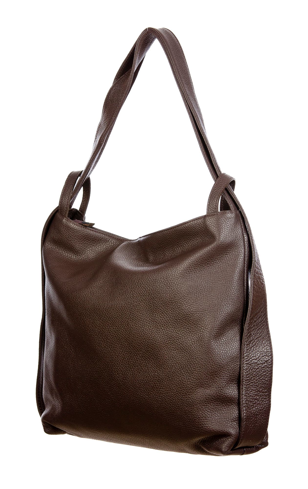 OLIVIA : borsa / zaino, pelle morbida, colore : TESTA MORO, Made in Italy