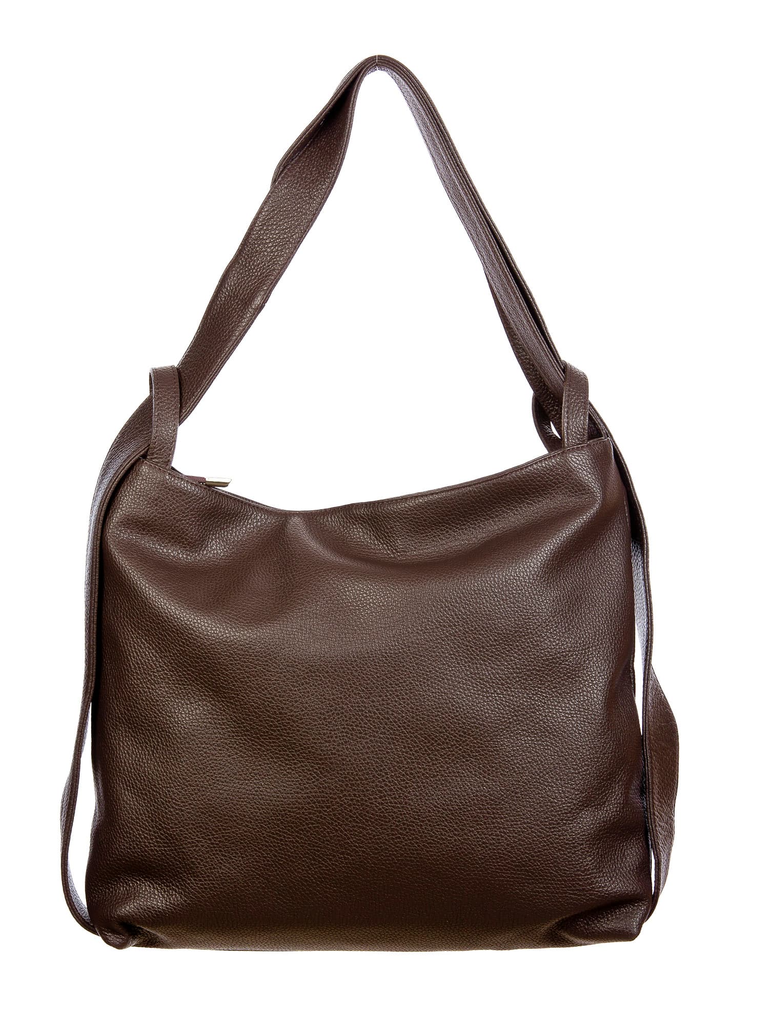 OLIVIA : borsa / zaino, pelle morbida, colore : TESTA MORO, Made in Italy