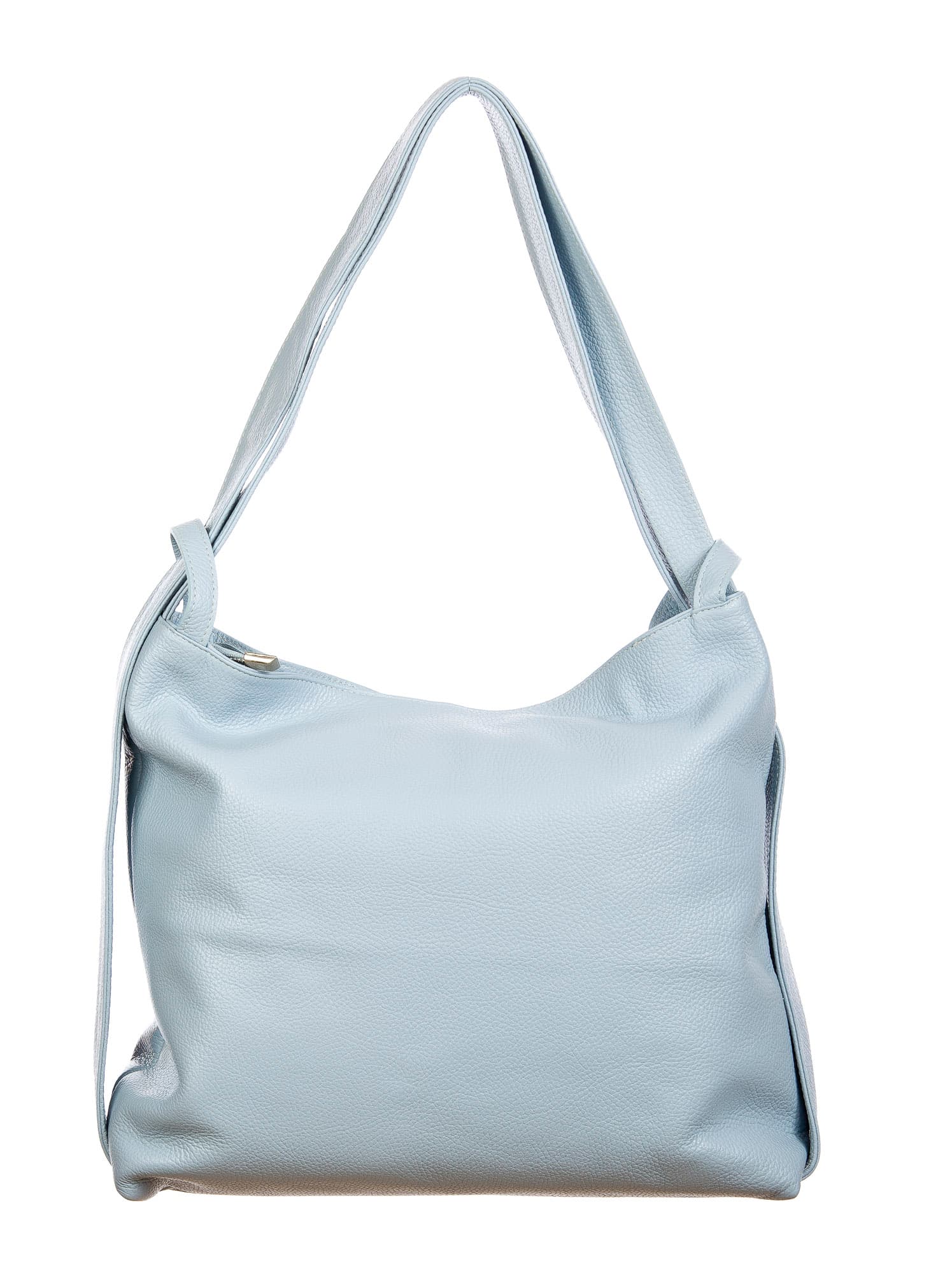 OLIVIA : borsa / zaino, pelle morbida, colore : AZZURRO, Made in Italy