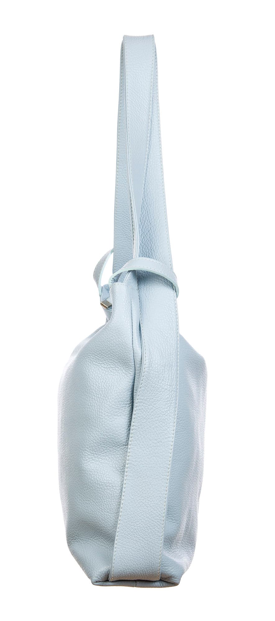 OLIVIA : borsa / zaino, pelle morbida, colore : AZZURRO, Made in Italy