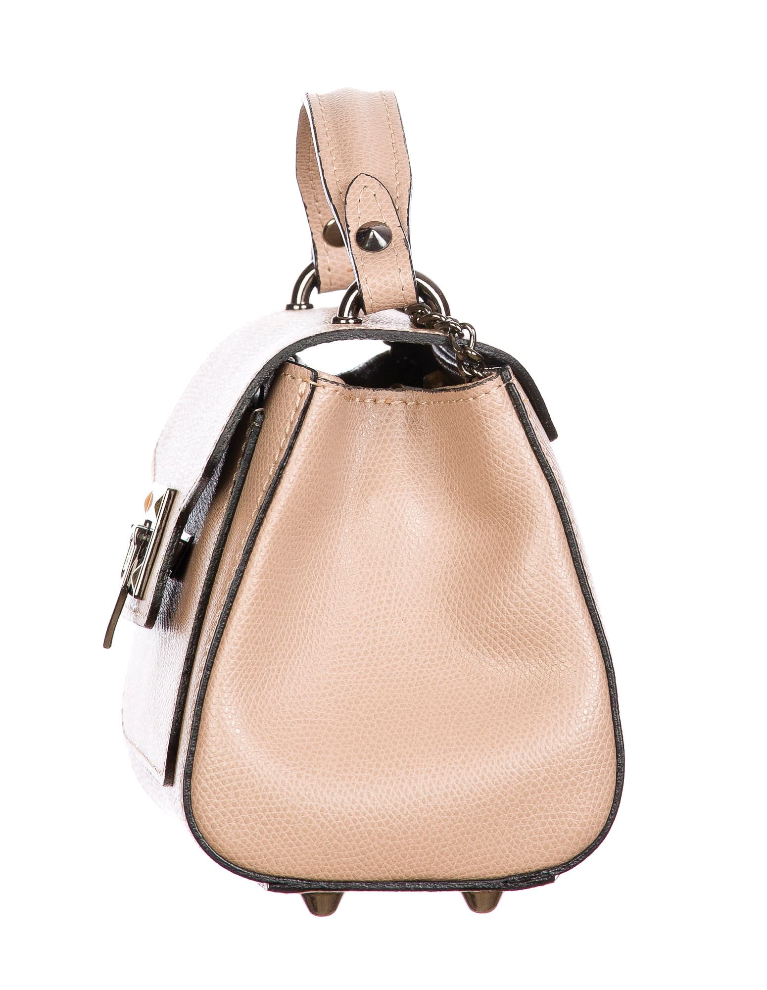 AGNES : borsa donna mini, pelle saffiano, colore : ROSA, Made in Italy