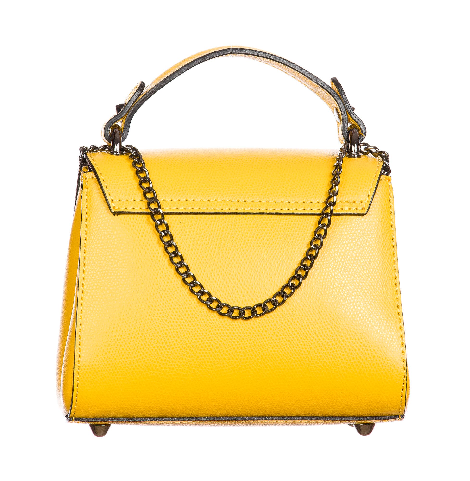 AGNES : borsa donna mini, pelle saffiano, colore : GIALLO, Made in Italy