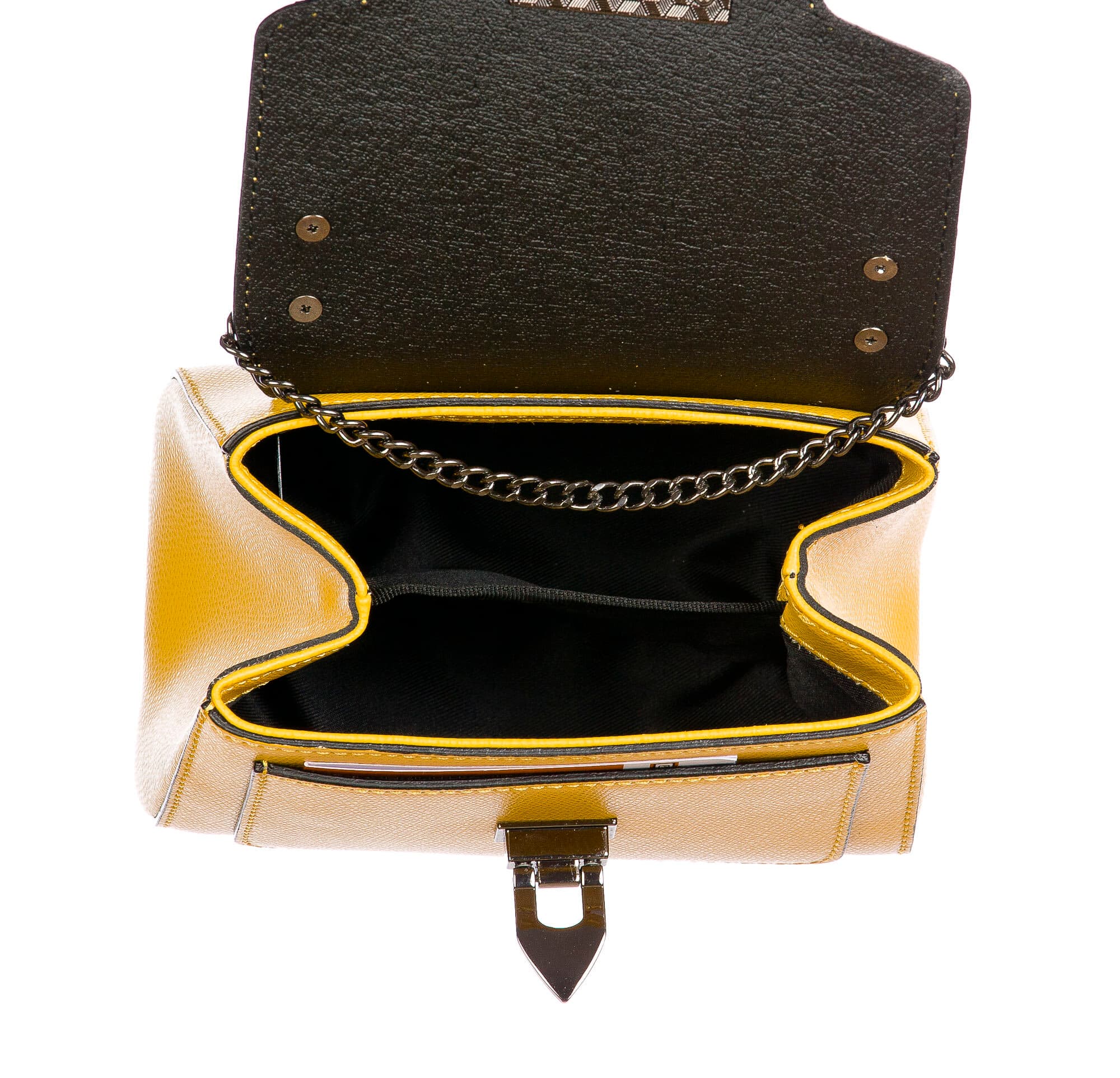 AGNES : borsa donna mini, pelle saffiano, colore : GIALLO, Made in Italy