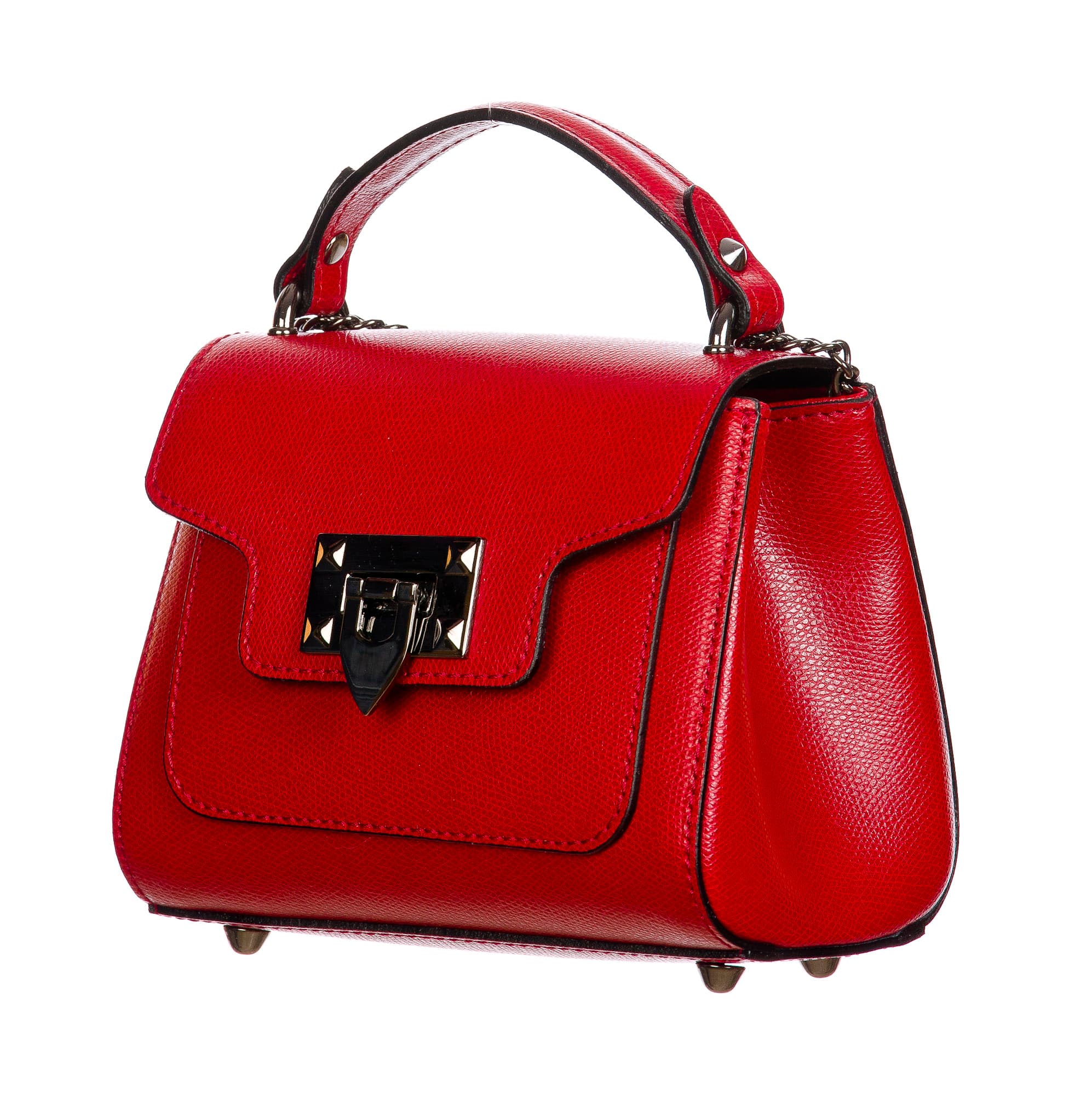 AGNES : borsa donna mini, pelle saffiano, colore : ROSSO, Made in Italy