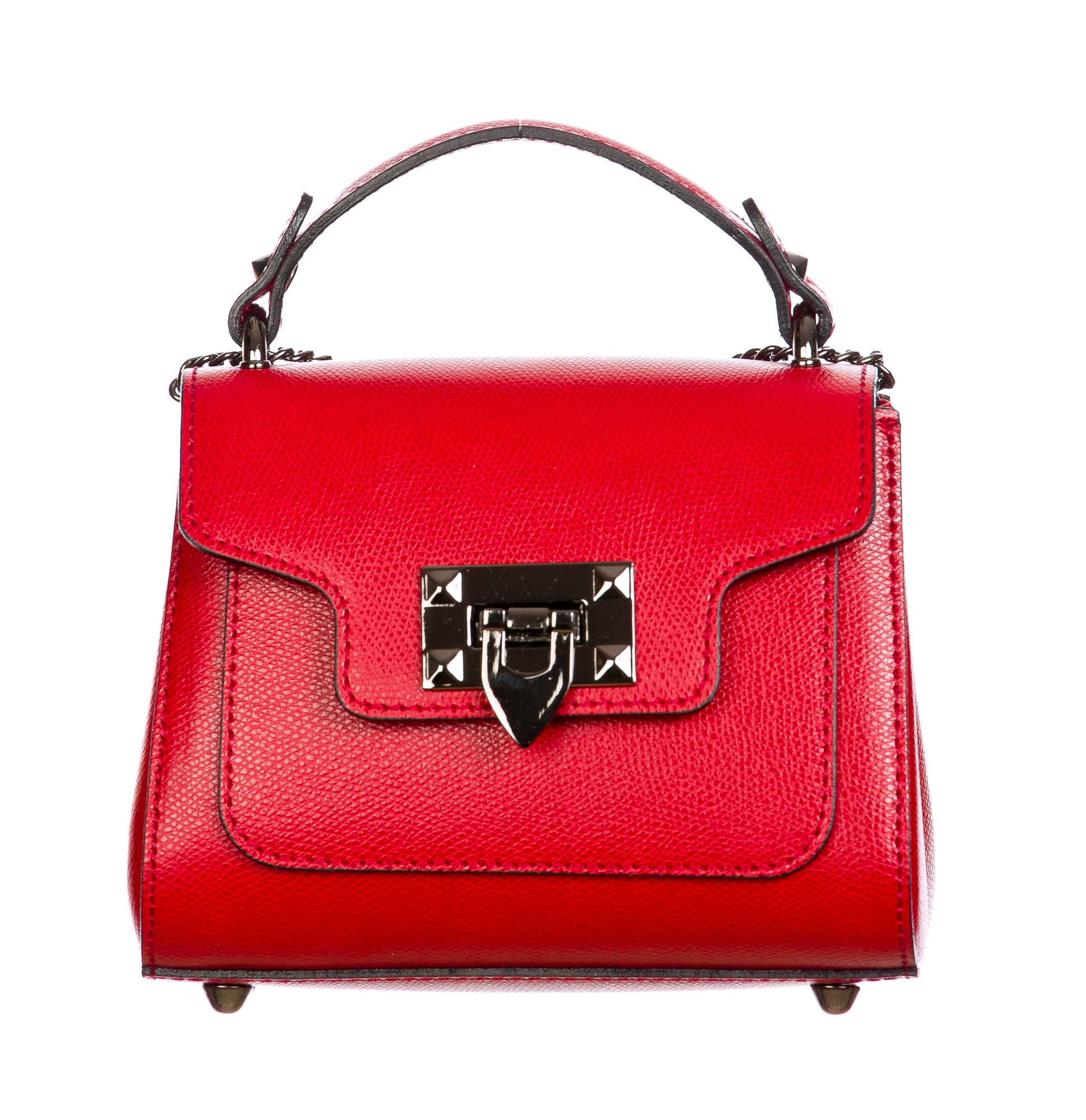 AGNES : borsa donna mini, pelle saffiano, colore : ROSSO, Made in Italy