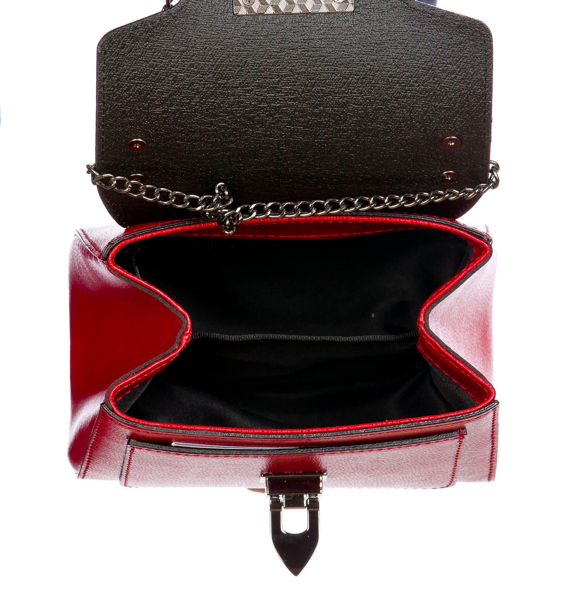 AGNES : borsa donna mini, pelle saffiano, colore : ROSSO, Made in Italy