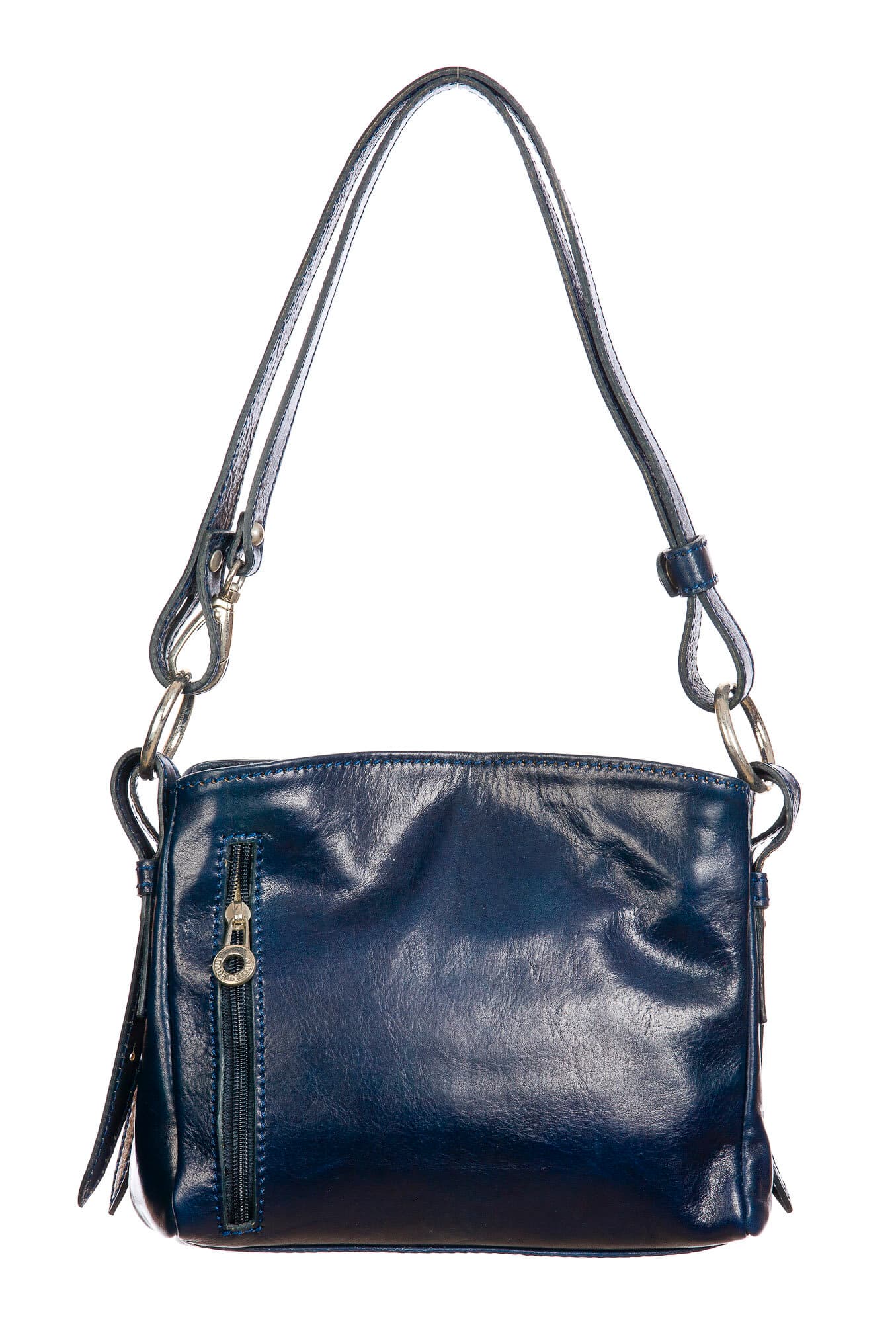 ORNELLA MINI: borsa donna a spalla in cuoio, colore : BLU, Made in Italy (Borsa)