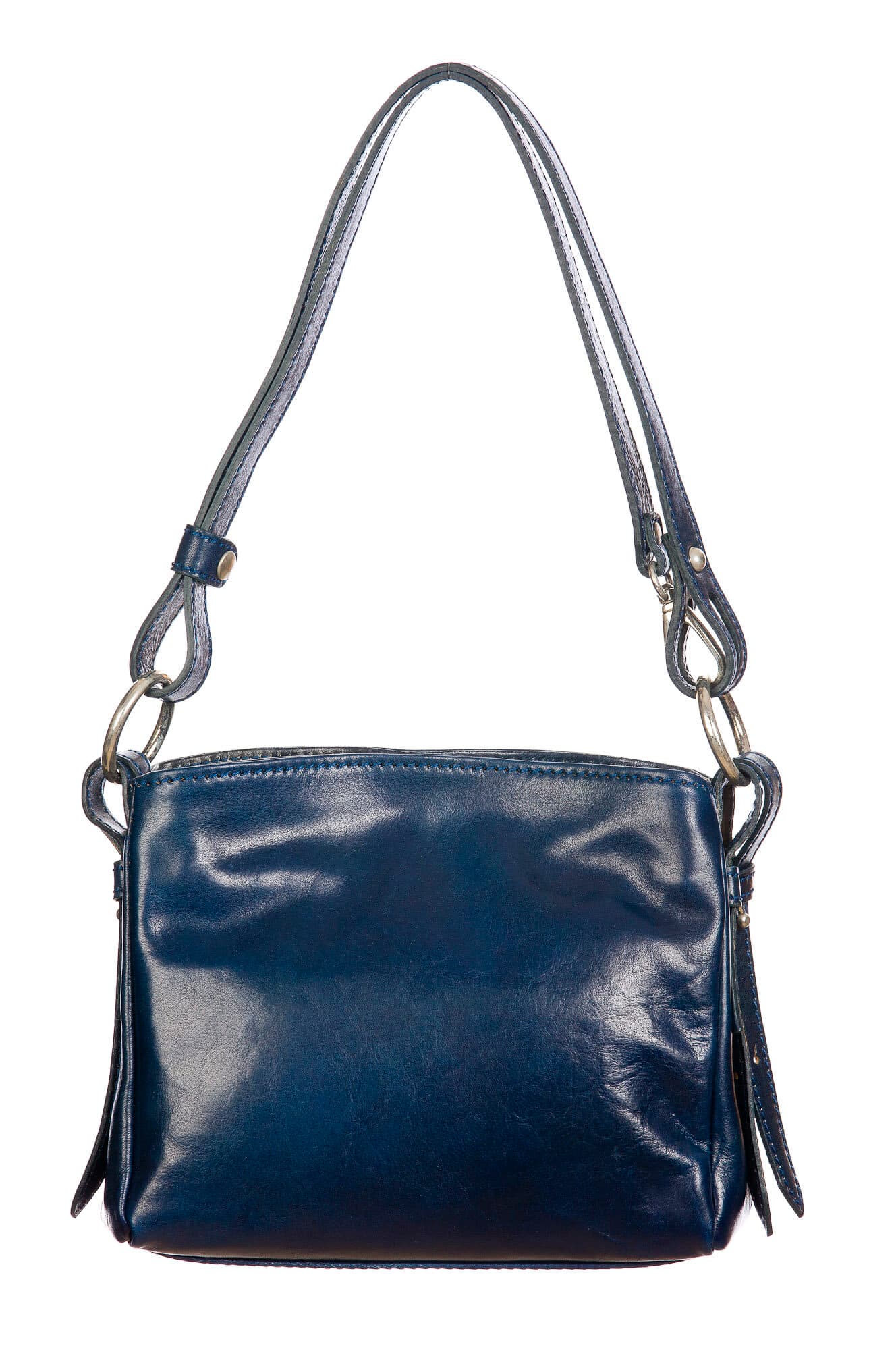 ORNELLA MINI: borsa donna a spalla in cuoio, colore : BLU, Made in Italy (Borsa)