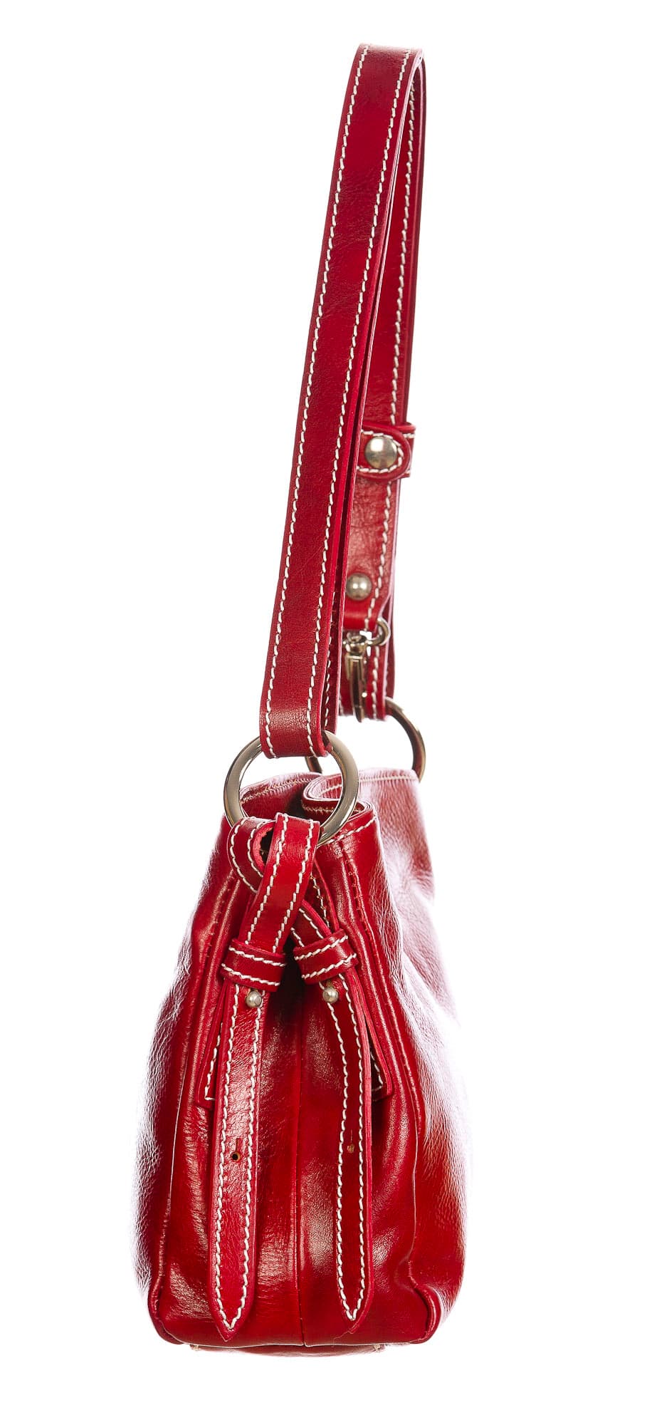 ORNELLA MINI: borsa donna a spalla in cuoio, colore : ROSSO, Made in Italy (Borsa)
