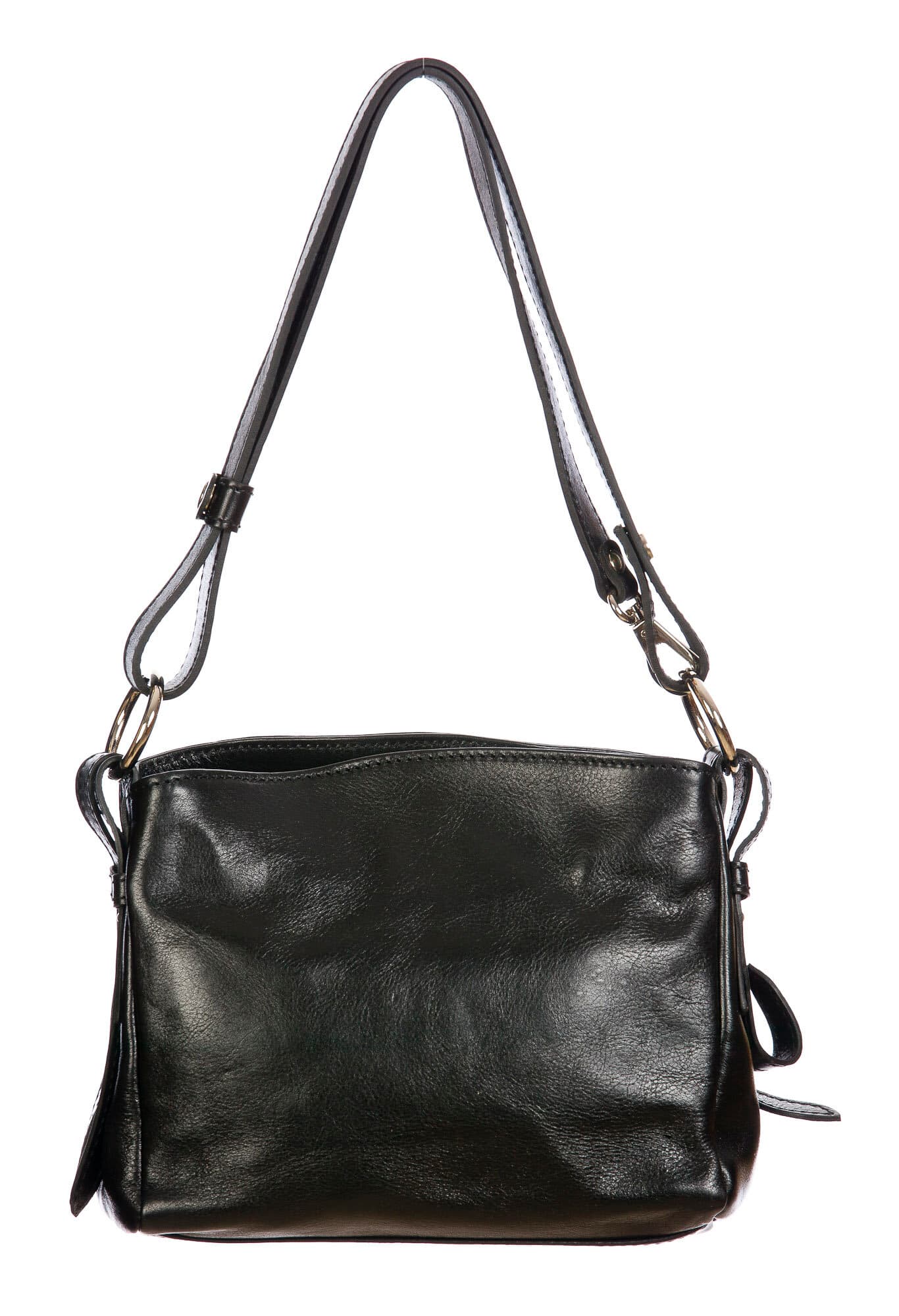 ORNELLA MINI: borsa donna a spalla in cuoio, colore : NERO, Made in Italy (Borsa)