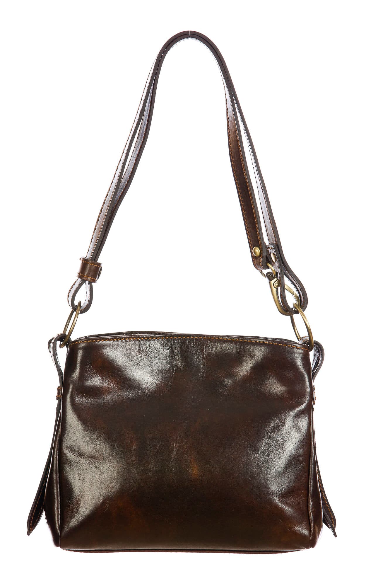 ORNELLA MINI: borsa donna a spalla in cuoio, colore : TESTAMORO, Made in Italy (Borsa)