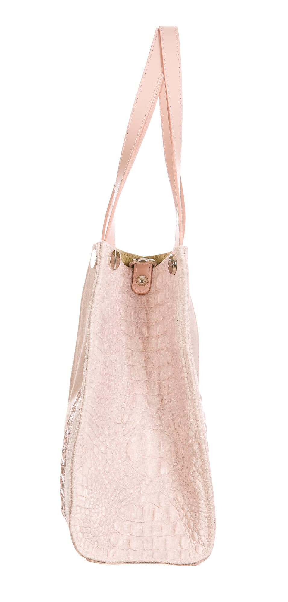 CORINNE: borsa donna a spalla, semirigida, pelle morbida, colore: ROSA, Made in Italy (Borsa)