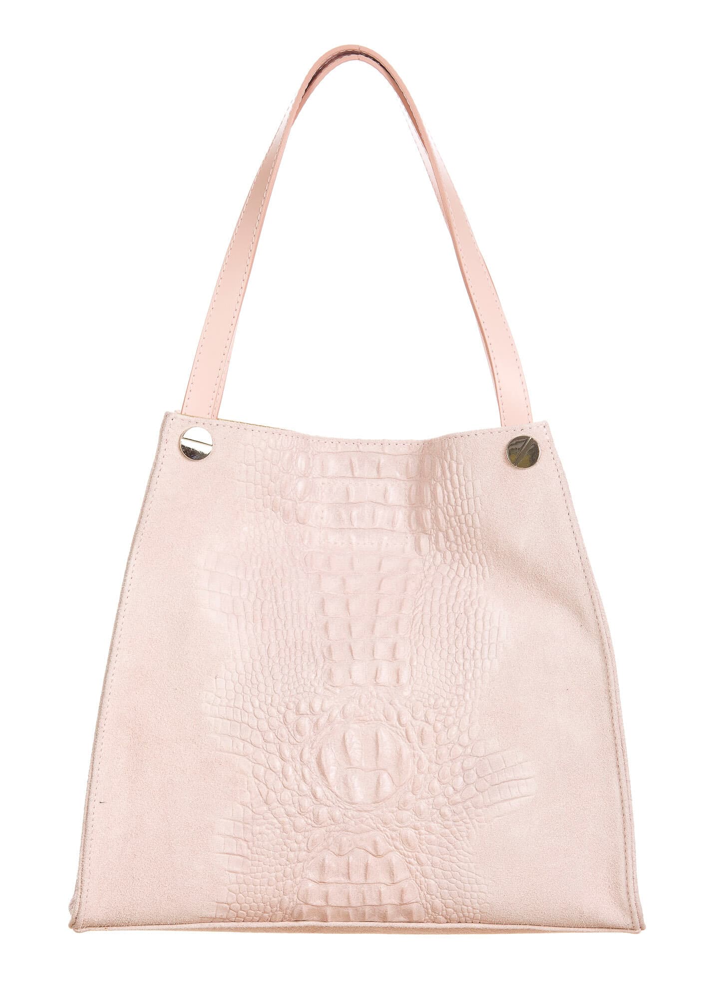 CORINNE: borsa donna a spalla, semirigida, pelle morbida, colore: ROSA, Made in Italy (Borsa)