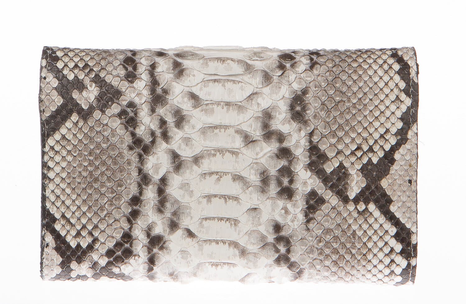 Portafoglio da donna in vera pelle di pitone certificata CITES, colore GRIGIO ROCCIA, SANTINI, MADE IN ITALY
