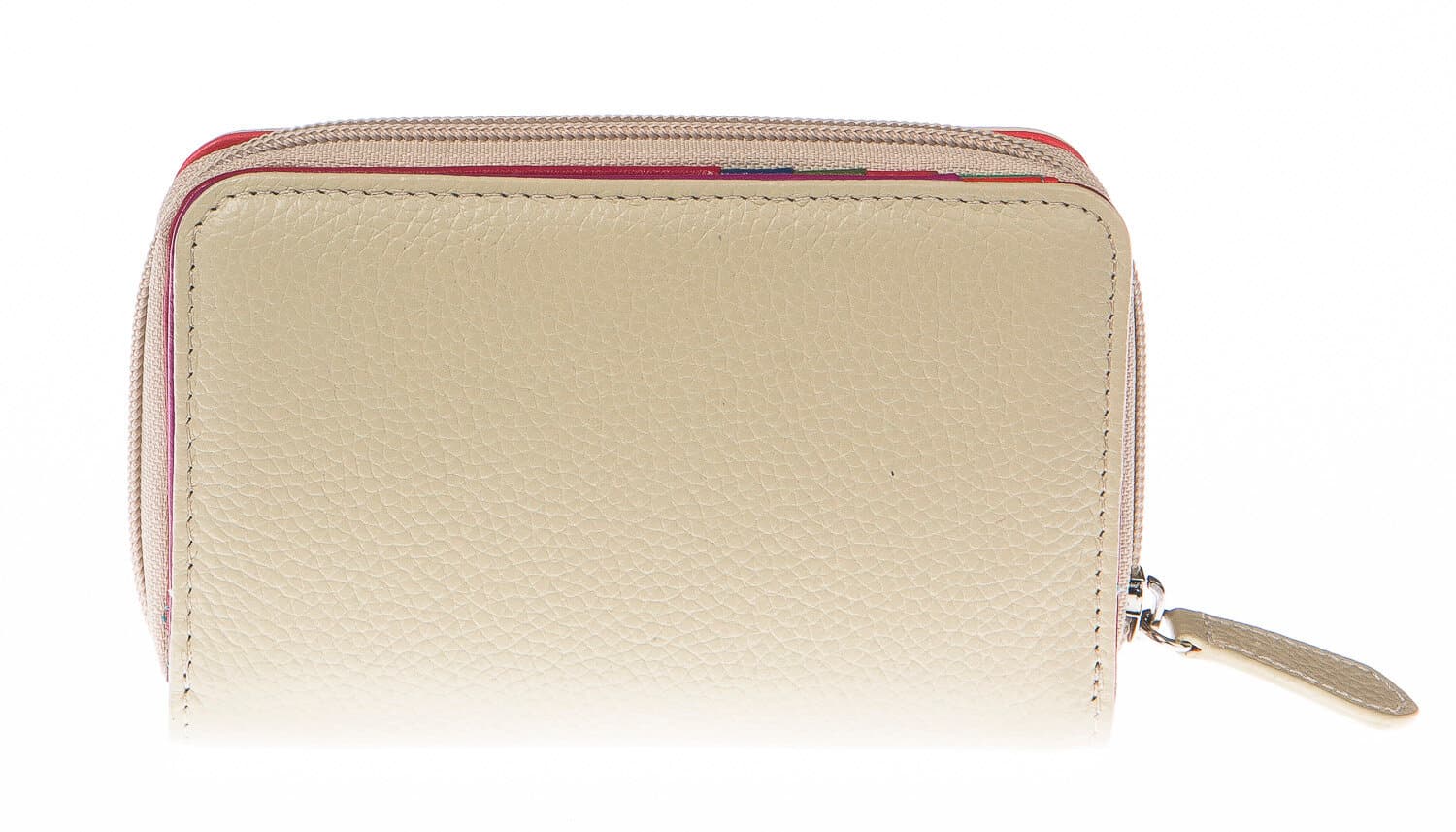 Portafoglio donna in vera pelle tradizionale SANTINI mod LAVANDA colore BEIGE Made in Italy. (Portafoglio)