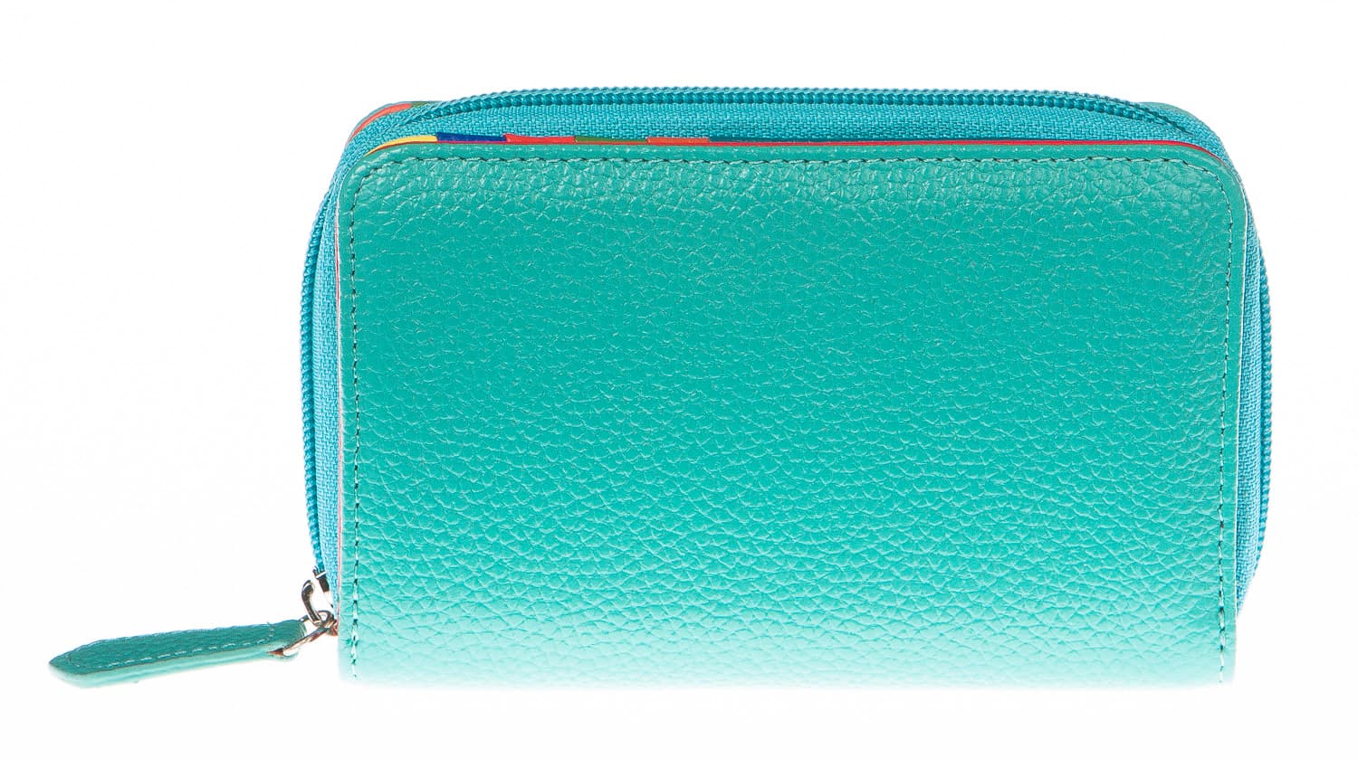 Portafoglio donna in vera pelle tradizionale SANTINI mod LAVANDA colore AZZURRO Made in Italy.