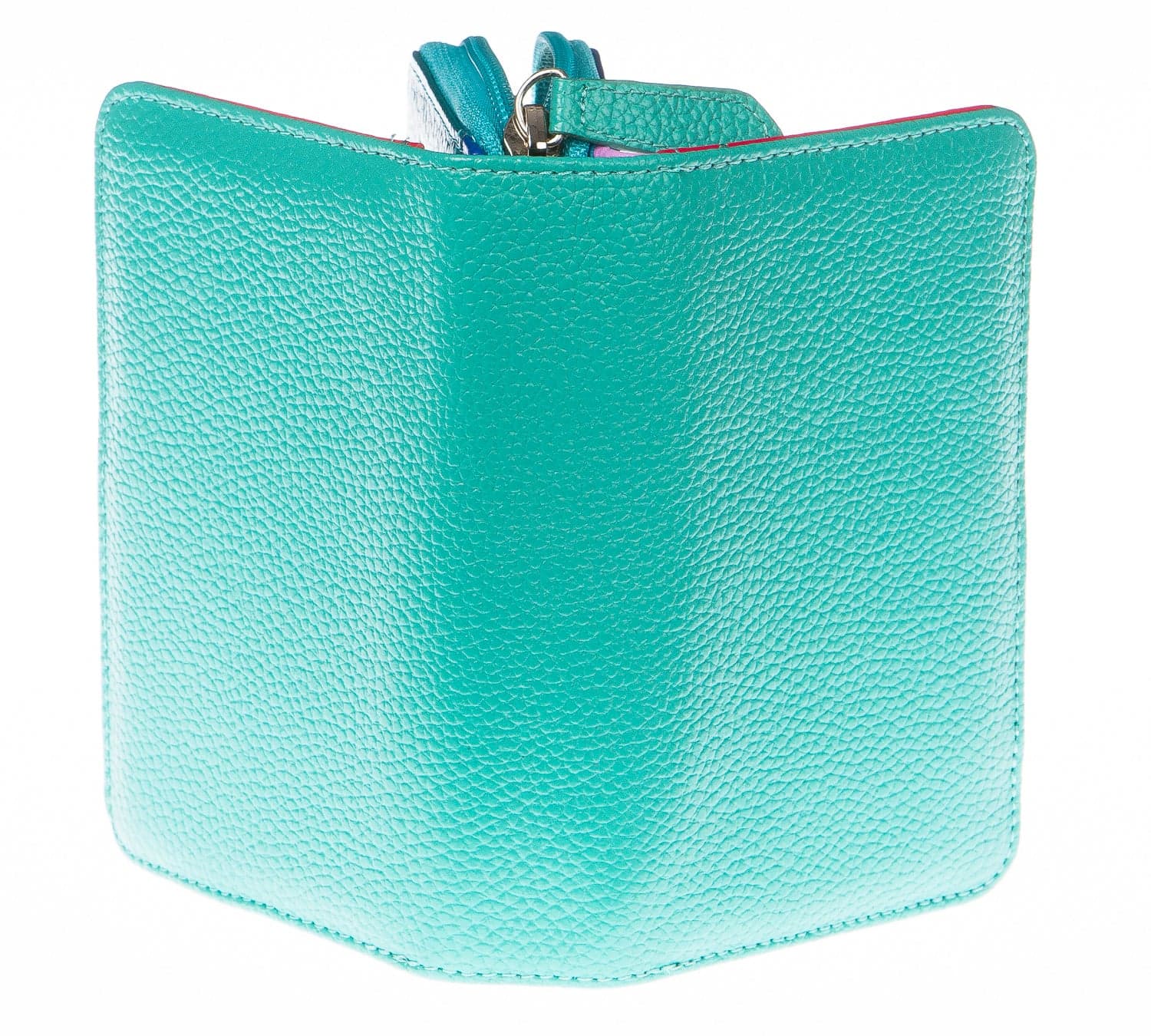 Portafoglio donna in vera pelle tradizionale SANTINI mod LAVANDA colore AZZURRO Made in Italy. (Portafoglio)