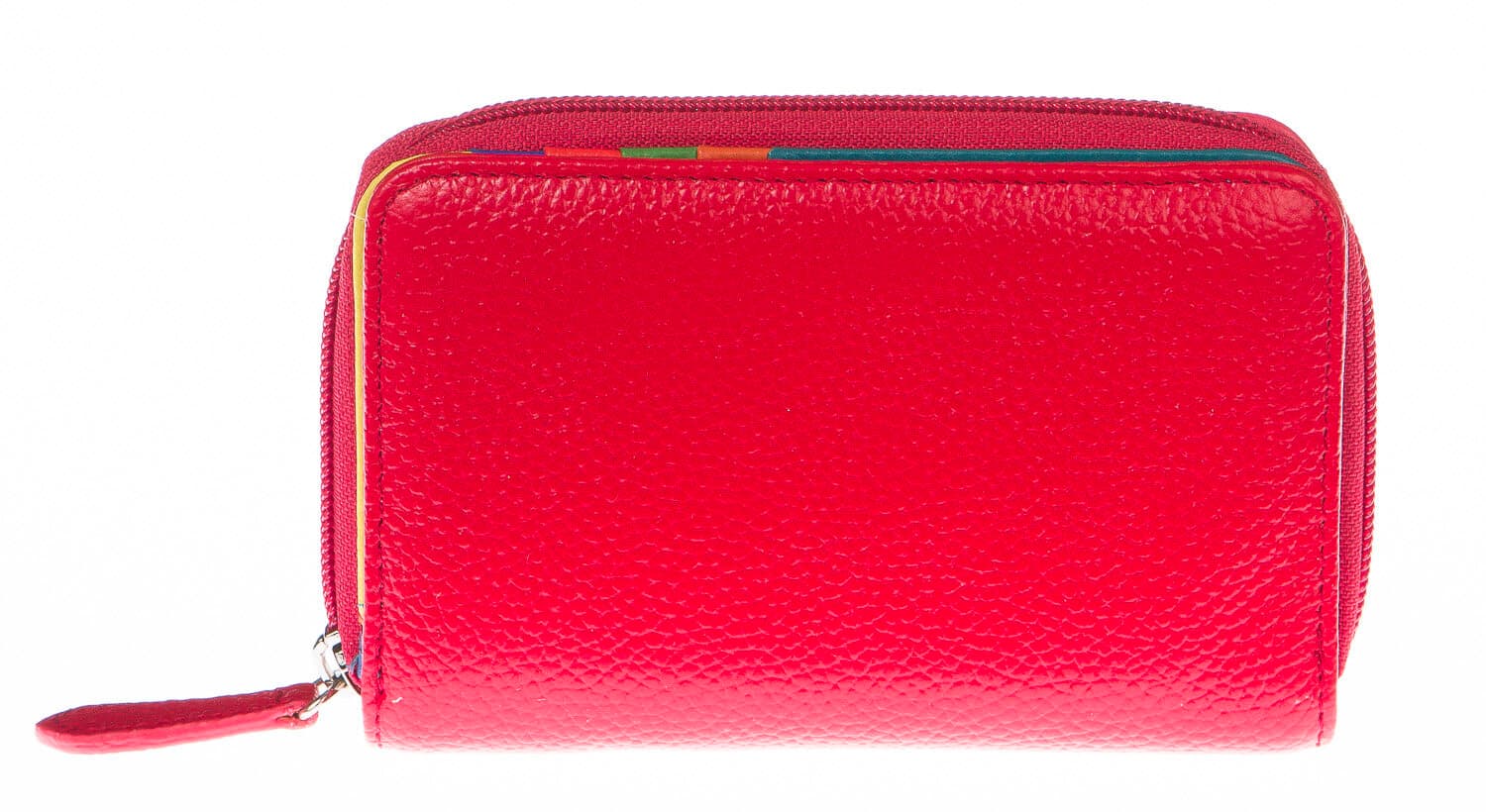 Portafoglio donna in vera pelle tradizionale SANTINI mod LAVANDA colore ROSSO Made in Italy. (Portafoglio