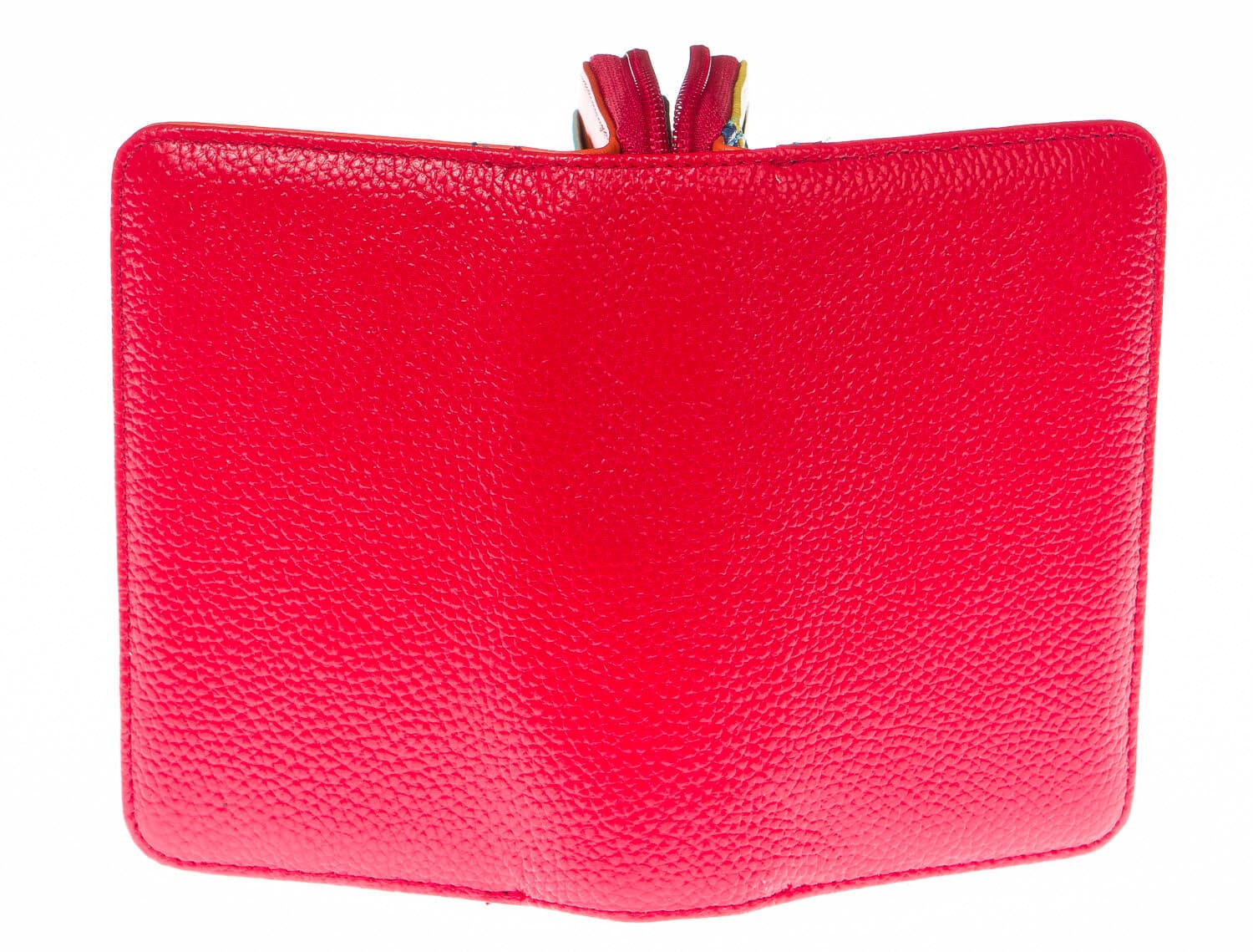 Portafoglio donna in vera pelle tradizionale SANTINI mod LAVANDA colore ROSSO Made in Italy. (Portafoglio