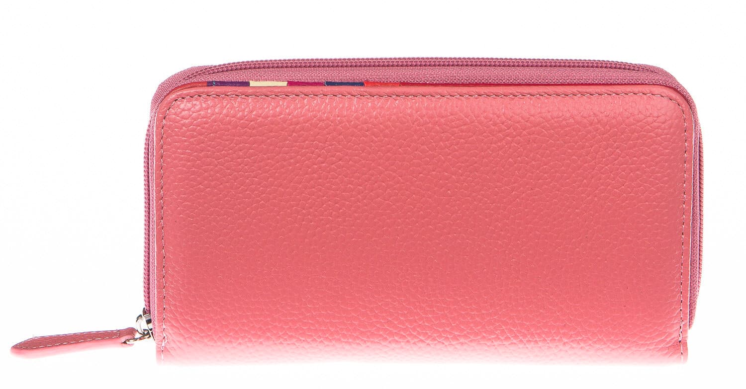 Portafoglio donna in vera pelle tradizionale SANTINI mod CAMOMILLA colore ROSA Made in Italy. (Portafoglio)
