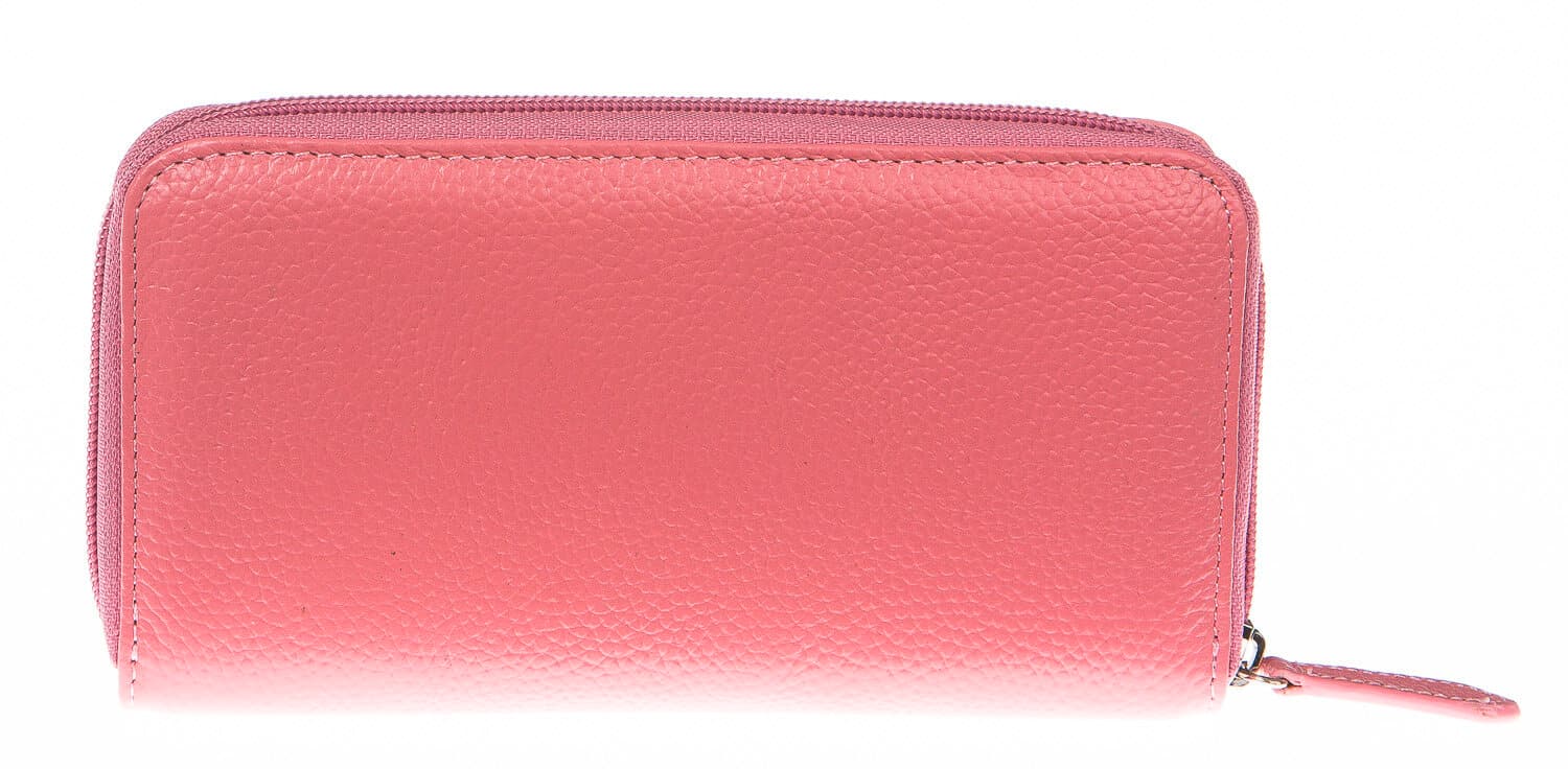 Portafoglio donna in vera pelle tradizionale SANTINI mod CAMOMILLA colore ROSA Made in Italy. (Portafoglio)