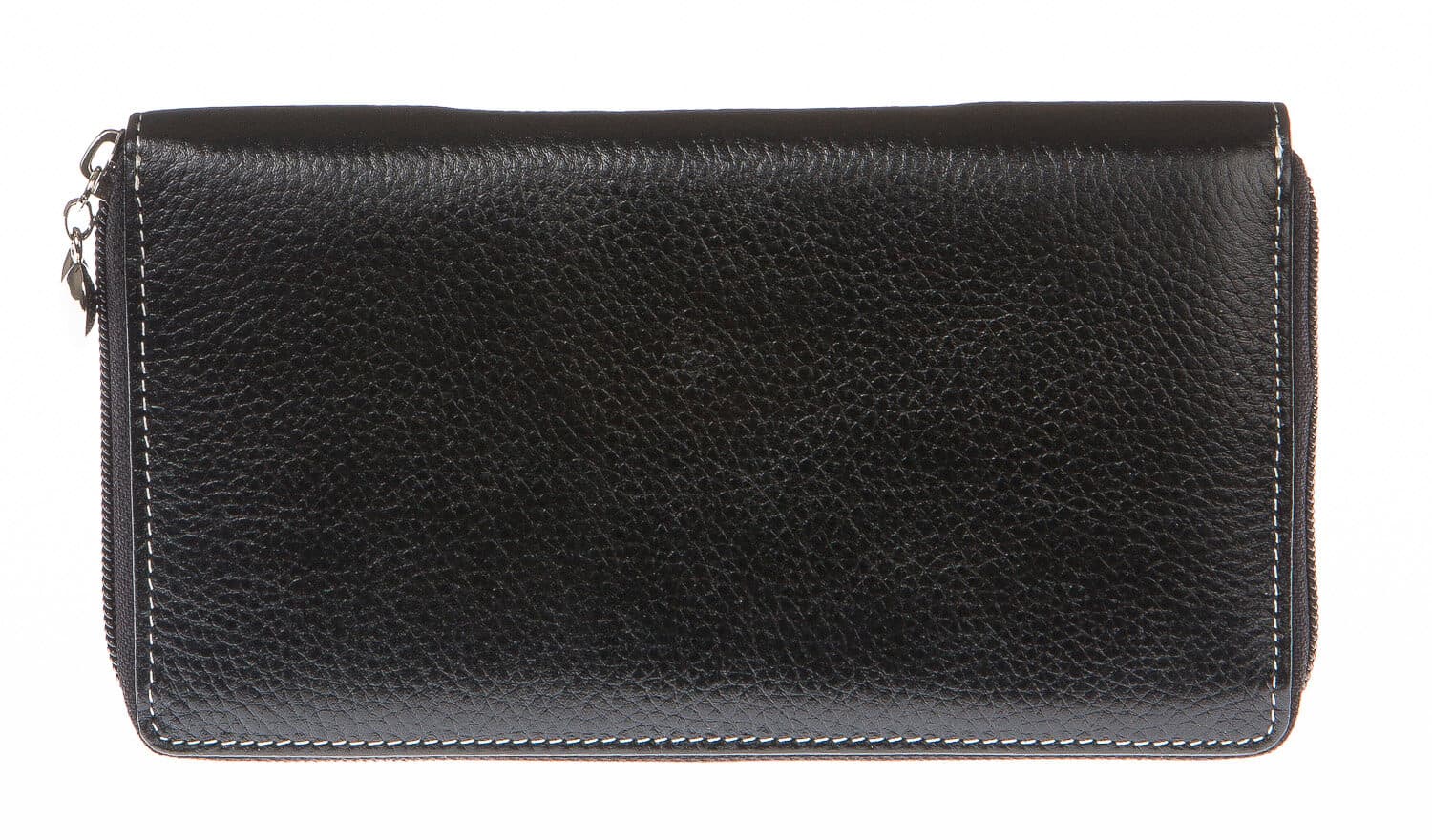 Portafoglio donna in vera pelle tradizionale SANTINI mod BIANCOSPINO colore NERO Made in Italy. (Portafoglio)