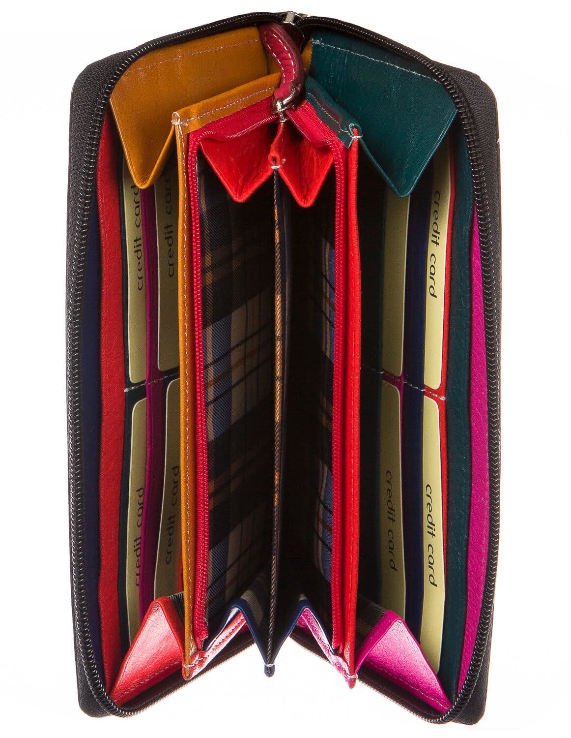Portafoglio donna in vera pelle tradizionale SANTINI mod BIANCOSPINO colore NERO Made in Italy. (Portafoglio)