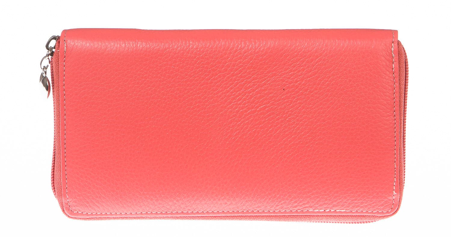 Portafoglio donna in vera pelle tradizionale SANTINI mod BIANCOSPINO colore ROSA Made in Italy. (Portafoglio)