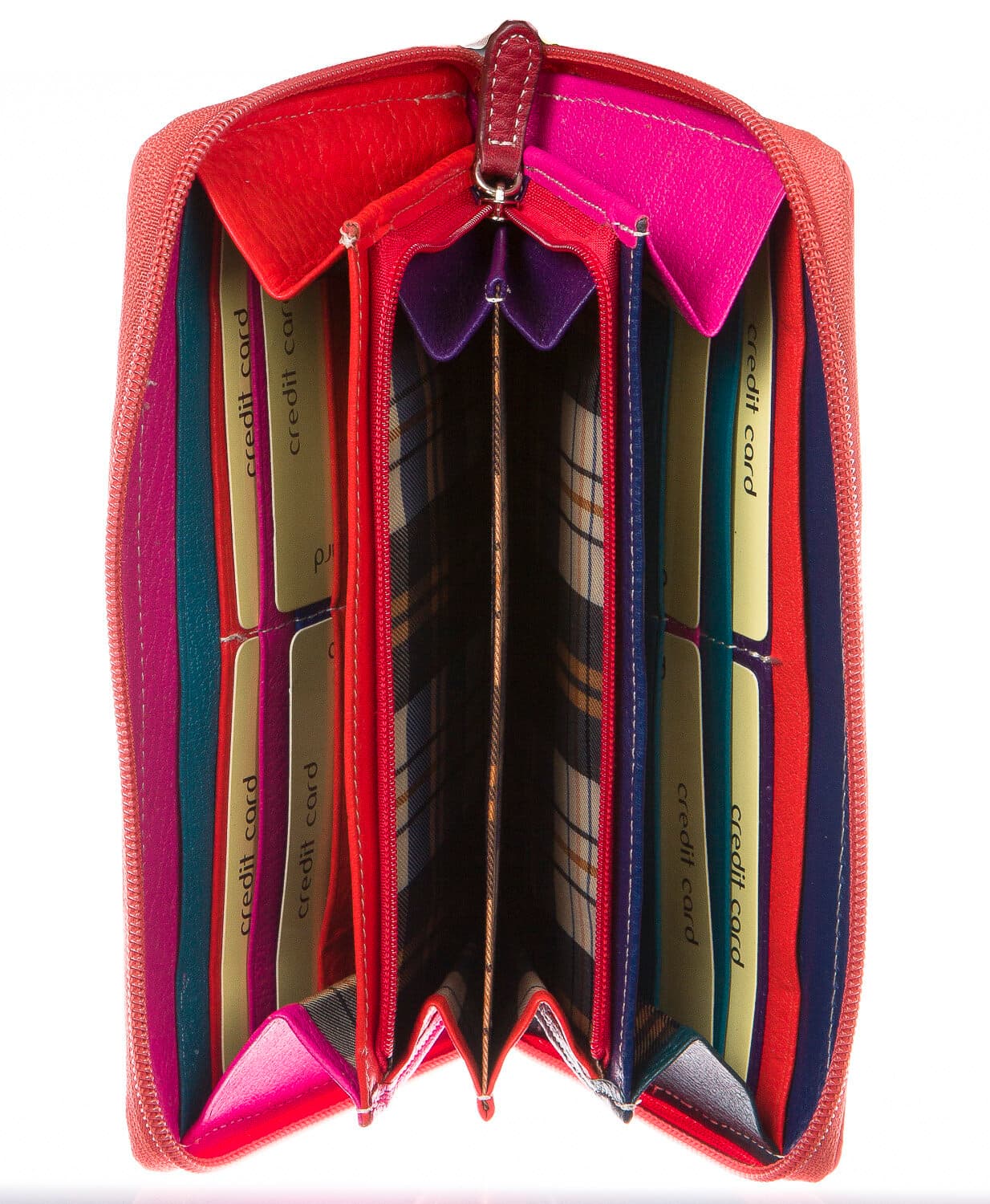 Portafoglio donna in vera pelle tradizionale SANTINI mod BIANCOSPINO colore ROSA Made in Italy. (Portafoglio)