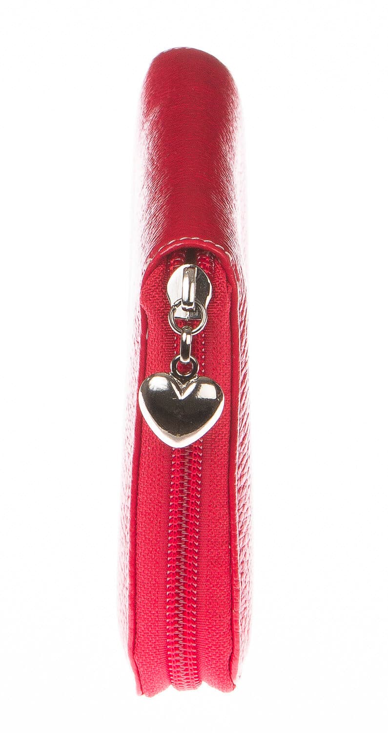 Portafoglio donna in vera pelle tradizionale SANTINI mod BIANCOSPINO colore ROSSO Made in Italy. (Portafoglio