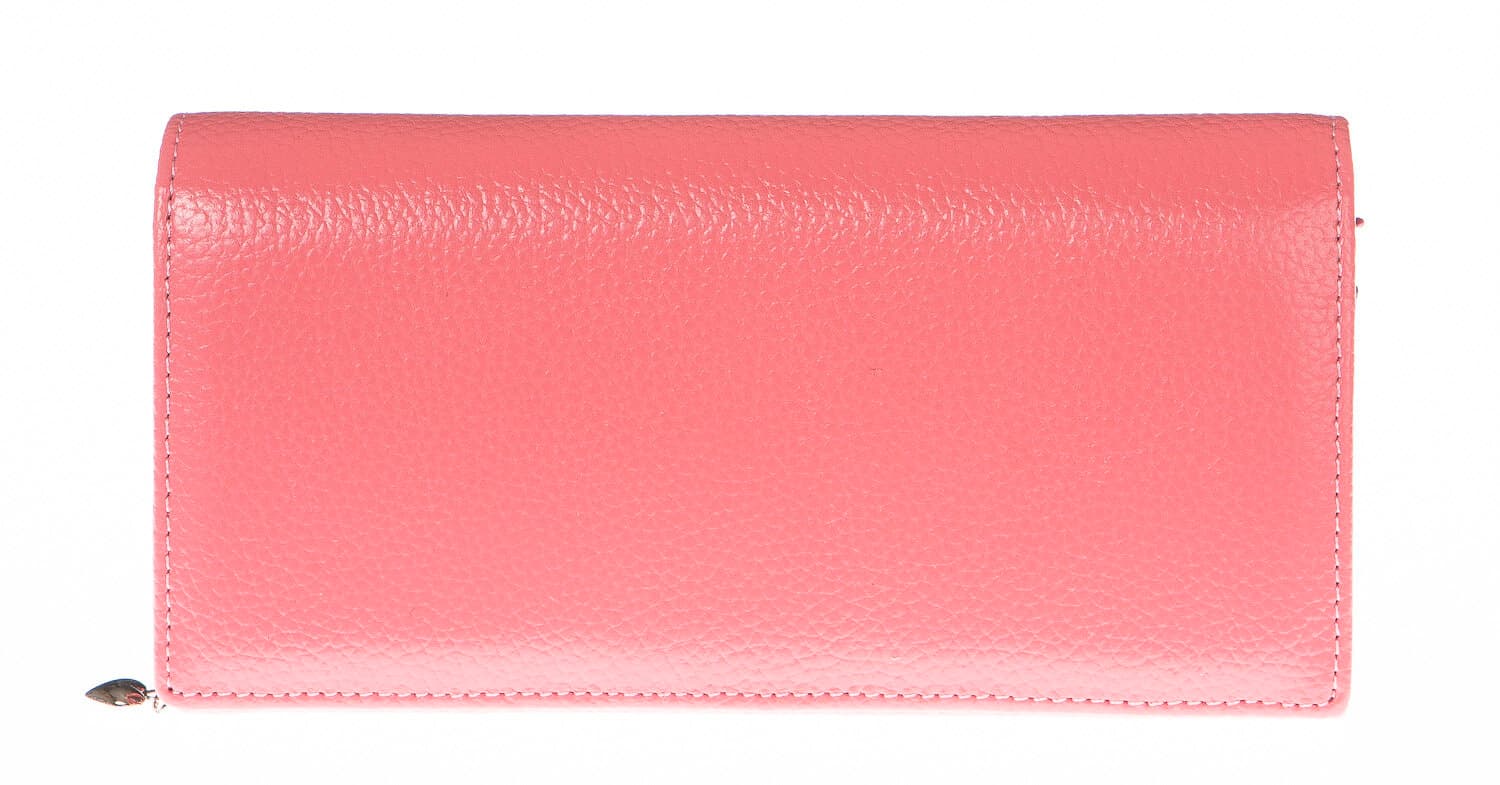 Portafoglio donna in vera pelle tradizionale SANTINI mod SURFINIA colore ROSA Made in Italy. (Portafoglio