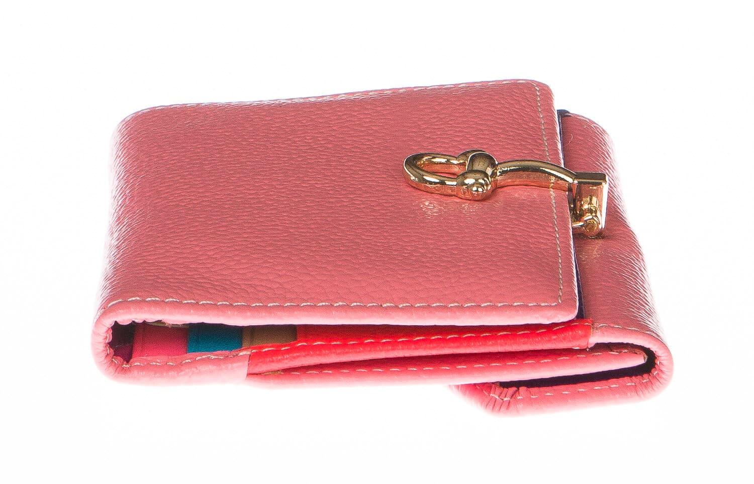 Portafoglio in vera pelle da donna MIMOSA, colore ROSA, SANTINI, MADE IN ITALY