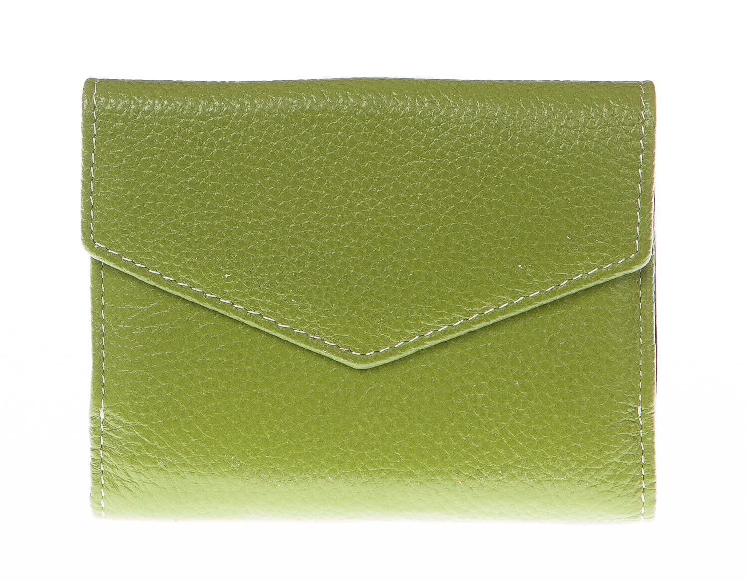Portafoglio donna in vera pelle tradizionale SANTINI mod MIMOSA colore VERDE Made in Italy.