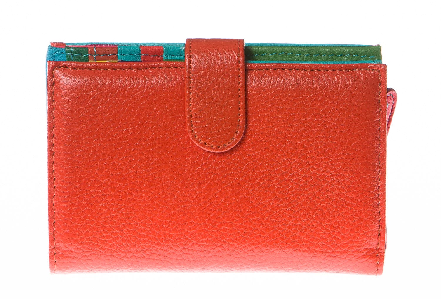 Portafoglio donna in vera pelle tradizionale SANTINI mod NINFEA colore ARANCIO Made in Italy.